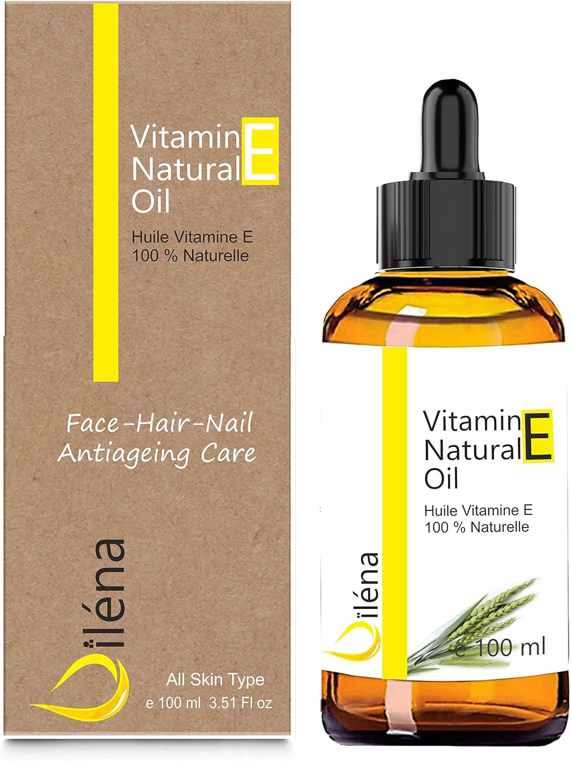 روغن ویتامین ای (توکوفرول) ۱۰۰٪ طبیعی و وگان، مراقبت از صورت و ضد پیری، پاک کننده آرایش ضد آب، مناسب بدن و مو، ناخن و کوتیکول، مرطوب کننده ترمیم کننده دست (۱۰۰ میلی لیتر)