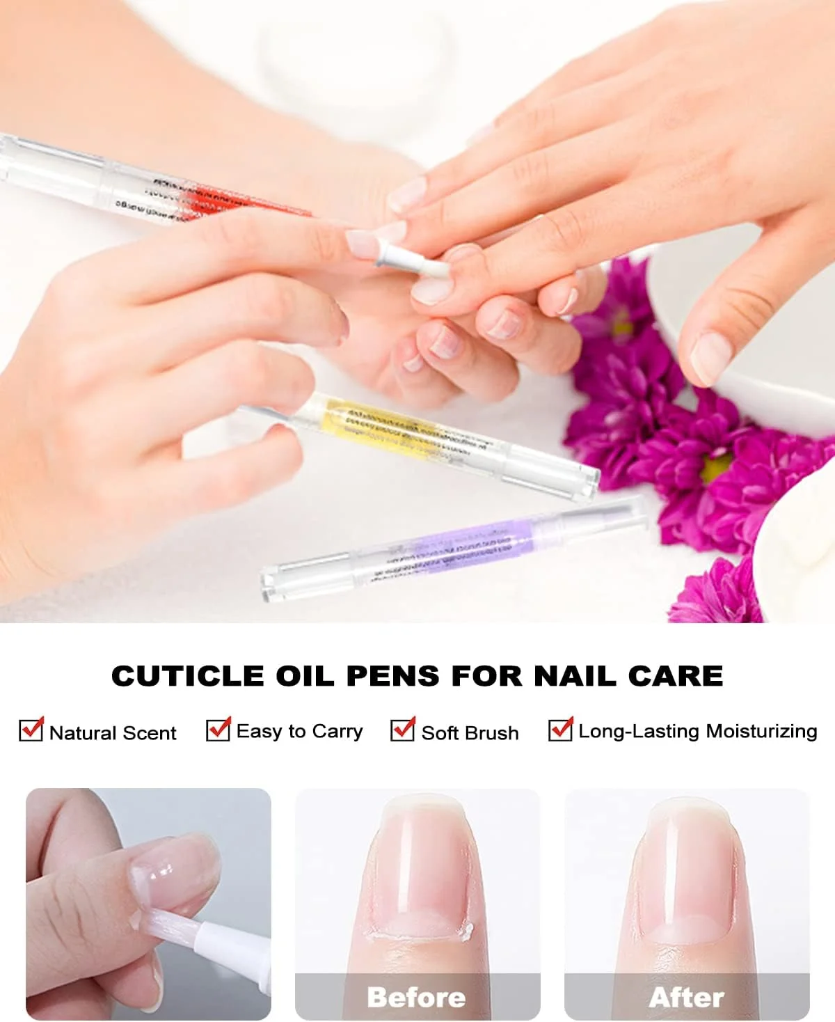 قلم روغن کوتیکول ناخن، کیت 15 عددی، لوازم ضروری مانیکور، تقویت کننده با رایحه های طبیعی مختلف، لوازم ترمیم کننده آبرسان سالن و اسپا