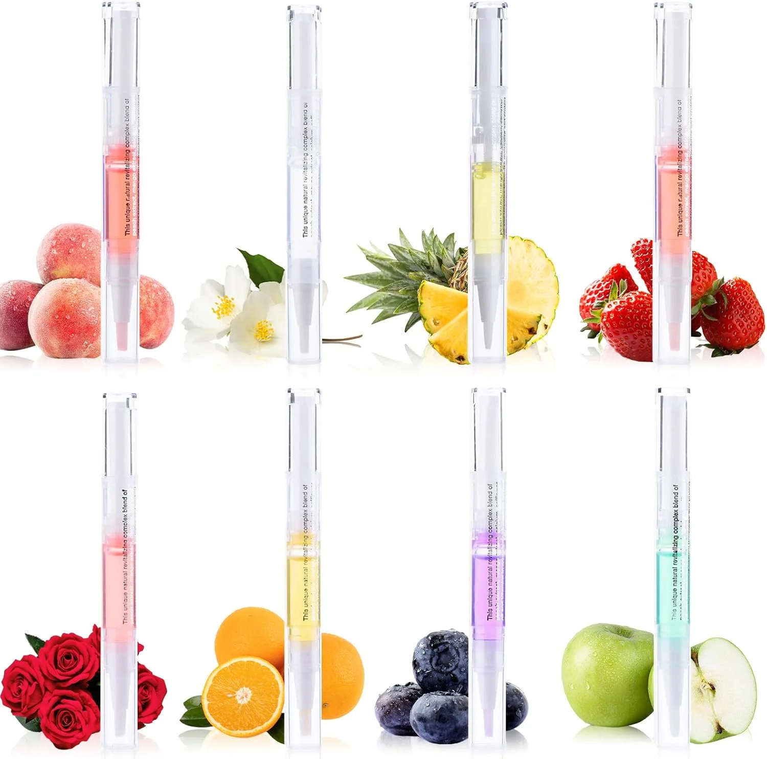 قلم روغن ناخن، 8 عدد، قلم روغن کوتیکول، قلم مراقبت از ناخن، مرطوب کننده و نرم کننده کوتیکول برای لاک ناخن و ترمیم ناخن های خشک و ترک خورده