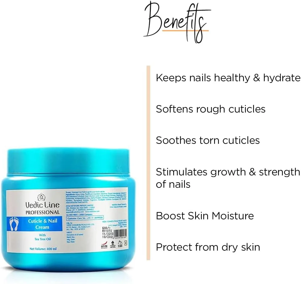 کرم کوتیکول و ناخن ودیک لاین، کاهش آسیب ناخن و پوستهپوسته شدن پوست با روغن برگ درخت چای برای رشد سالم ناخن ها، 400 میلی لیتر کرم کوتیکول و ناخن ودیک لاین، کاهش آسیب ناخن و پوستهپوسته شدن پوست با روغن برگ درخت چای برای رشد سالم ناخن ها، 400 میلی لیتر