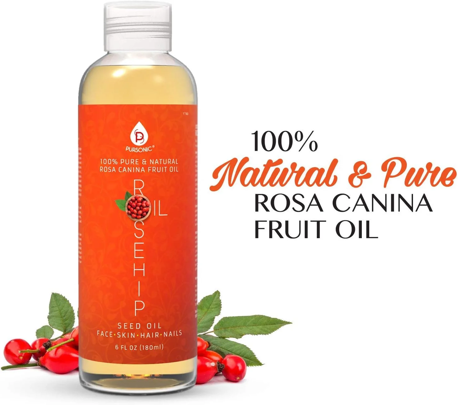 روغن گل رز هیپ برای صورت، ناخن، مو و پوست، 177 میلی لیتر