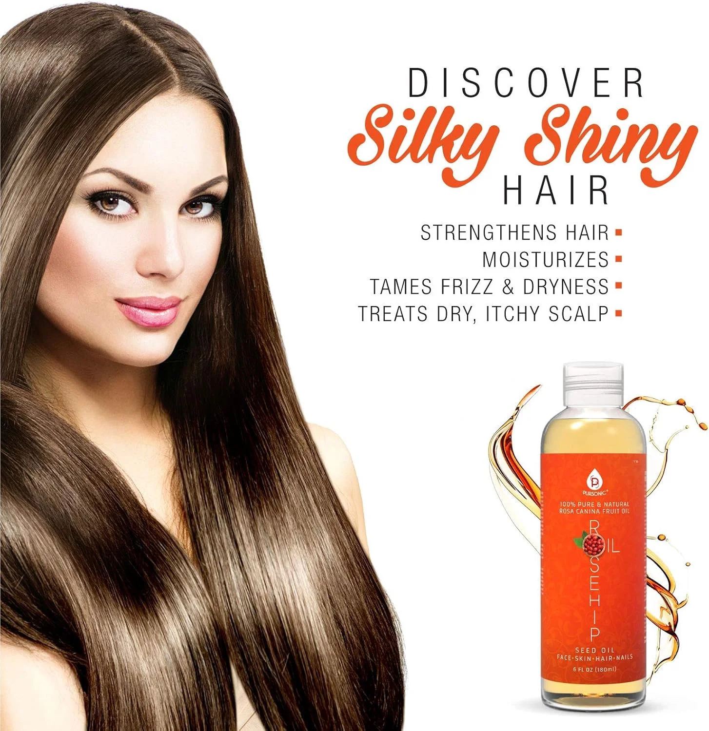 روغن گل رز هیپ برای صورت، ناخن، مو و پوست، 177 میلی لیتر