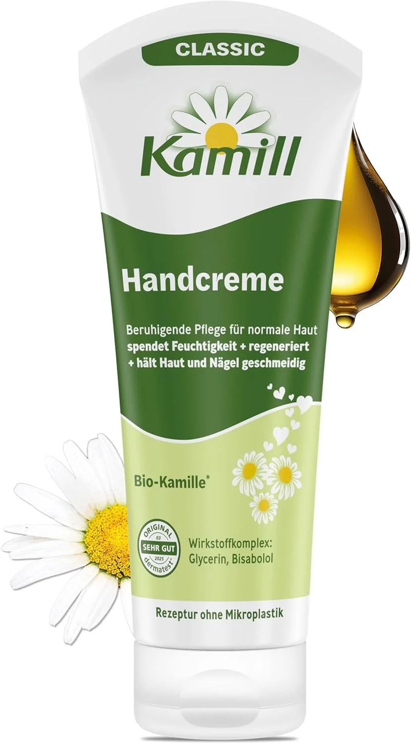 کرم دست کلاسیک کامیل 100 میلی لیتر - کرم ویگن - مراقبت از دست و ناخن با بابونه ارگانیک در اندازه مسافرتی - تسکین دهنده، محافظت کننده و مرطوب کننده کرم دست کلاسیک کامیل 100 میلی لیتر - کرم ویگن - مراقبت از دست و ناخن با بابونه ارگانیک در اندازه مسافرتی - تسکین دهنده، محافظت کننده و مرطوب کننده