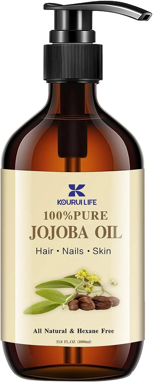 روغن جوجوبا ارگانیک 1 لیتر، 100% خالص، روغن مراقبت از پوست طبیعی - صورت، بدن، مو، ریش، ناخن - روغن های طبیعی بدن و محلول روغن کوتیکول برای صورت و مو