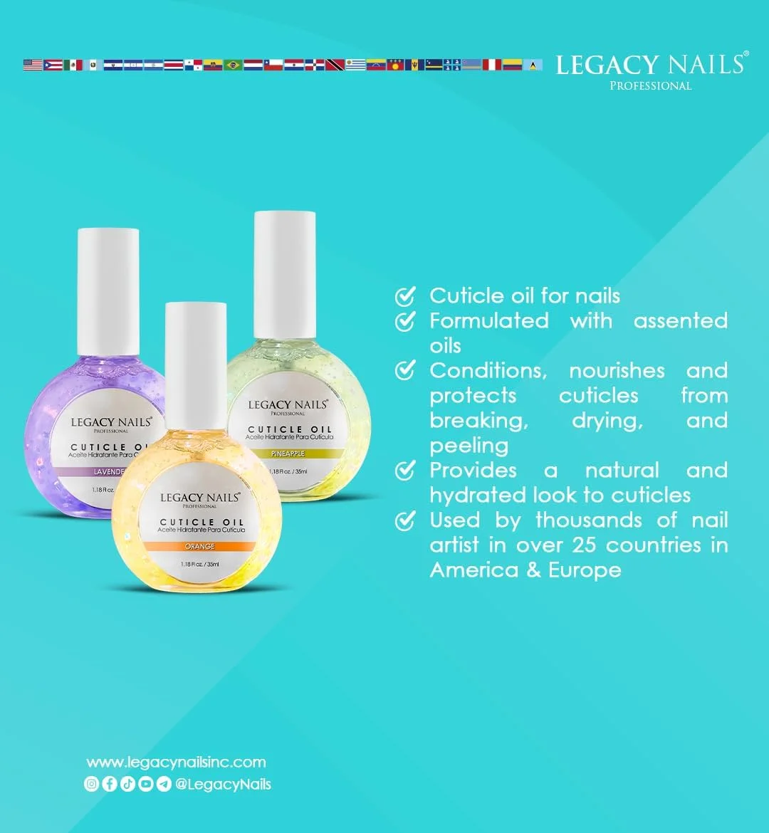 روغن کوتیکول آبرسان حرفه ای لوندر Legacy Nails - نرم کننده، مغذی و محافظت از کوتیکول ها در برابر شکستگی، خشکی و پوسته پوسته شدن