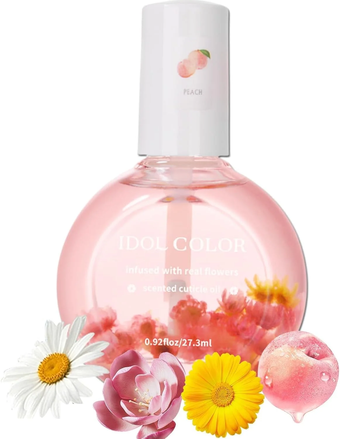 روغن کوتیکول هلو، سرم تقویت کننده طبیعی ناخن، مرطوب کننده کوتیکول با برس شکوفه، درمان رشد سریع ناخن، مراقبت از ناخن مناسب مسافرت برای دست و پا