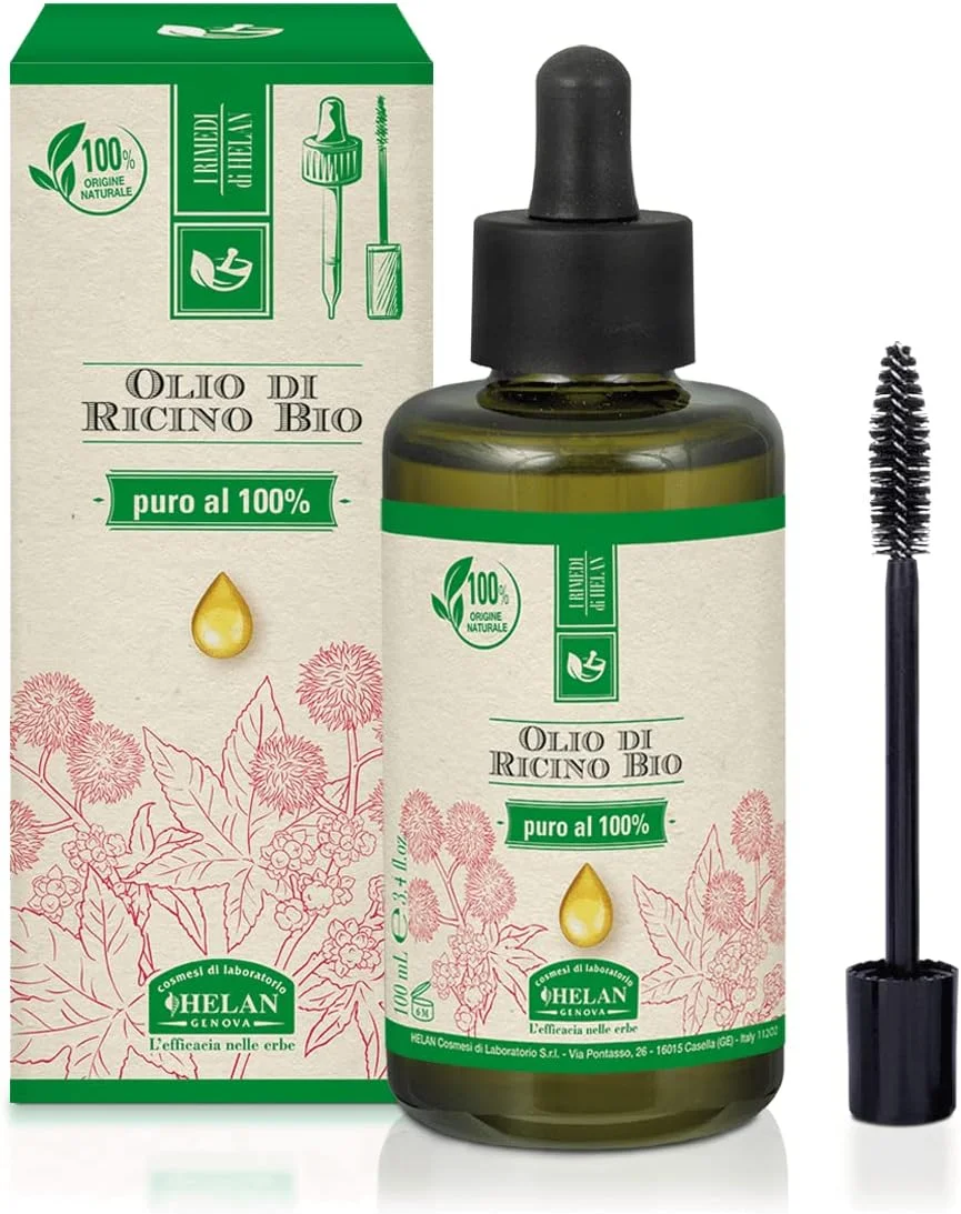 روغن کرچک خالص هلن ای ریمدی - 100% خالص برای رشد مو، مژه، ریش و ابرو، ناخن - روغن کرچک ارگانیک پرس سرد ایده آل به عنوان روغن کوتیکول و برای مرطوب کردن انواع پوست - ساخت ایتالیا 100 میلی لیتر