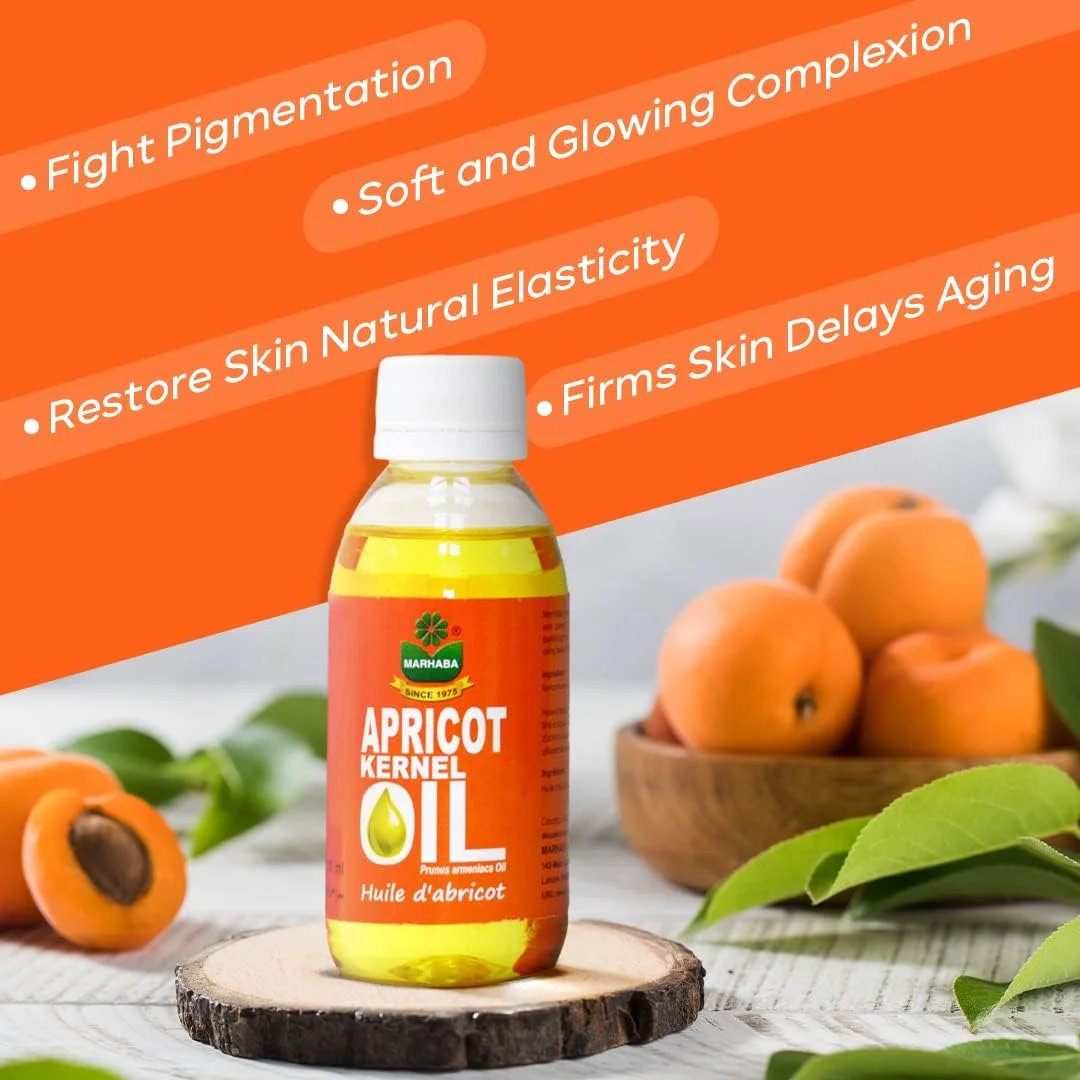 روغن هسته زردآلو مرحبا ۱۰۰ میلی لیتر، روغن هسته زردآلو خالص و طبیعی با پرس سرد، ظاهری جوان و درخشان به ارمغان می آورد