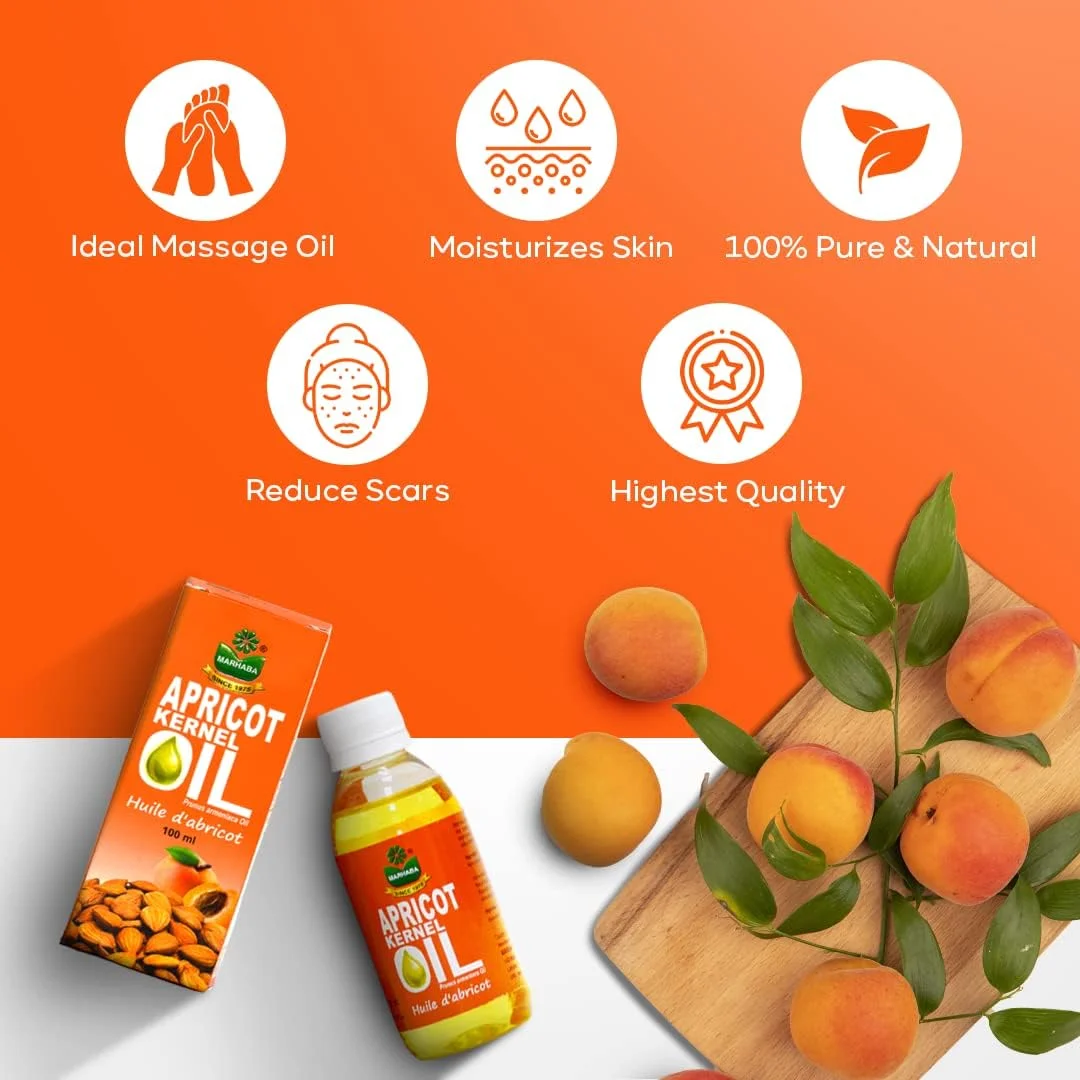 روغن هسته زردآلو مرحبا ۱۰۰ میلی لیتر، روغن هسته زردآلو خالص و طبیعی با پرس سرد، ظاهری جوان و درخشان به ارمغان می آورد