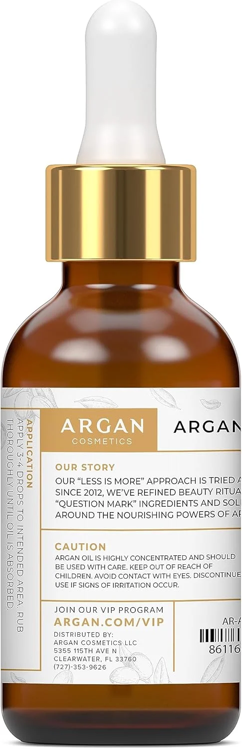 روغن آرگان خالص ۱۰۰% ارگانیک مراکشی برای مو، پوست، ناخن، کوتیکول، صورت و ریش - پرس سرد، بدون بو - فیلتر شده از طریق پنبه و زغال چوب - مرطوب کننده کاملا طبیعی - 2 اونس مایع