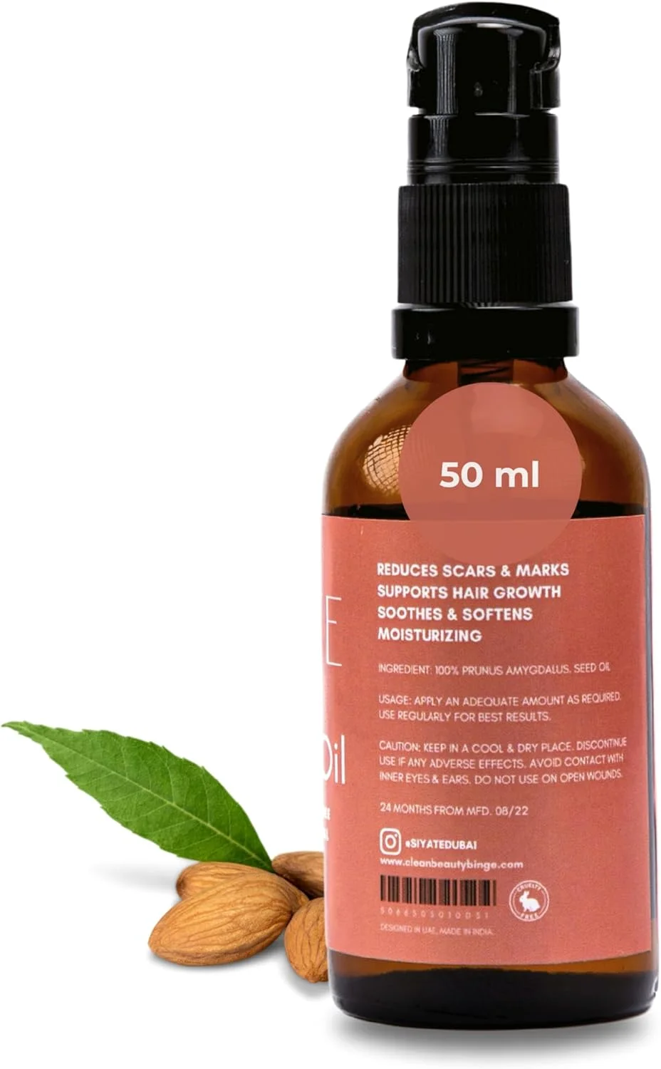 روغن بادام شیرین (۵۰ میلی لیتر) - ۱۰۰٪ خالص، پرس سرد، طبیعی، تصفیه نشده، بدون هگزان، صورت و بدن، مرطوب کننده پوست خشک، رشد مو، لب روغن بادام شیرین (۵۰ میلی لیتر) - ۱۰۰٪ خالص، پرس سرد، طبیعی، تصفیه نشده، بدون هگزان، صورت و بدن، مرطوب کننده پوست خشک، رشد مو، لب