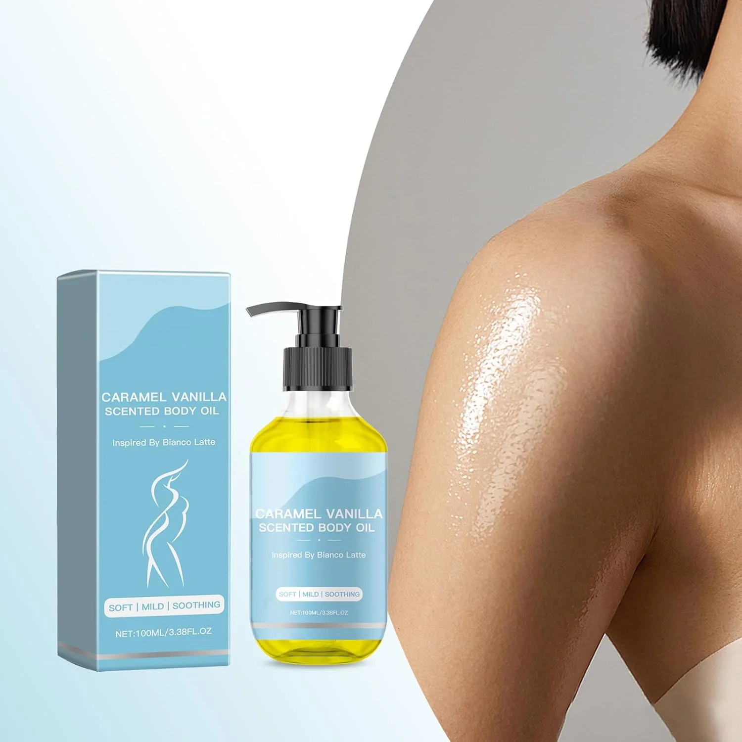 روغن بدن با رایحه کارامل و وانیل، روغن معطر بدن کارامل و وانیل، روغن مراقبت از بدن برای مرطوب کردن و آبرسانی، 100 میلی لیتر (01)