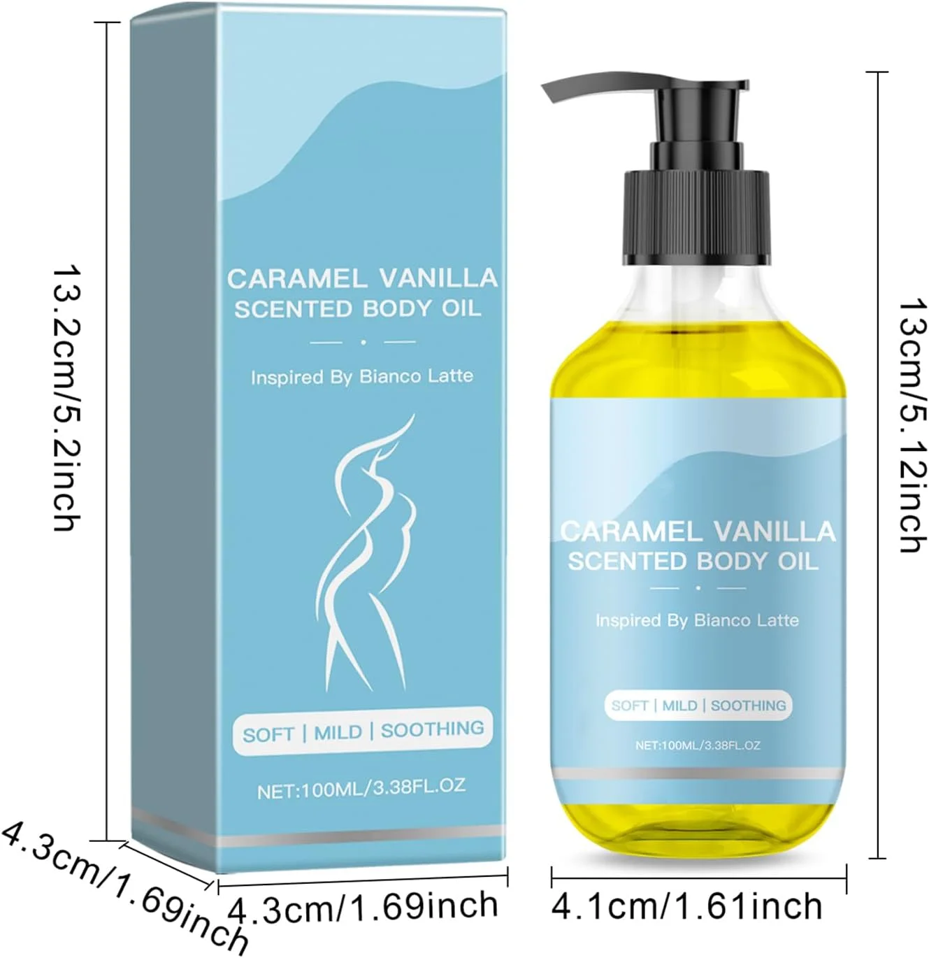 روغن بدن با رایحه کارامل و وانیل، روغن معطر بدن کارامل و وانیل، روغن مراقبت از بدن برای مرطوب کردن و آبرسانی، 100 میلی لیتر (01)