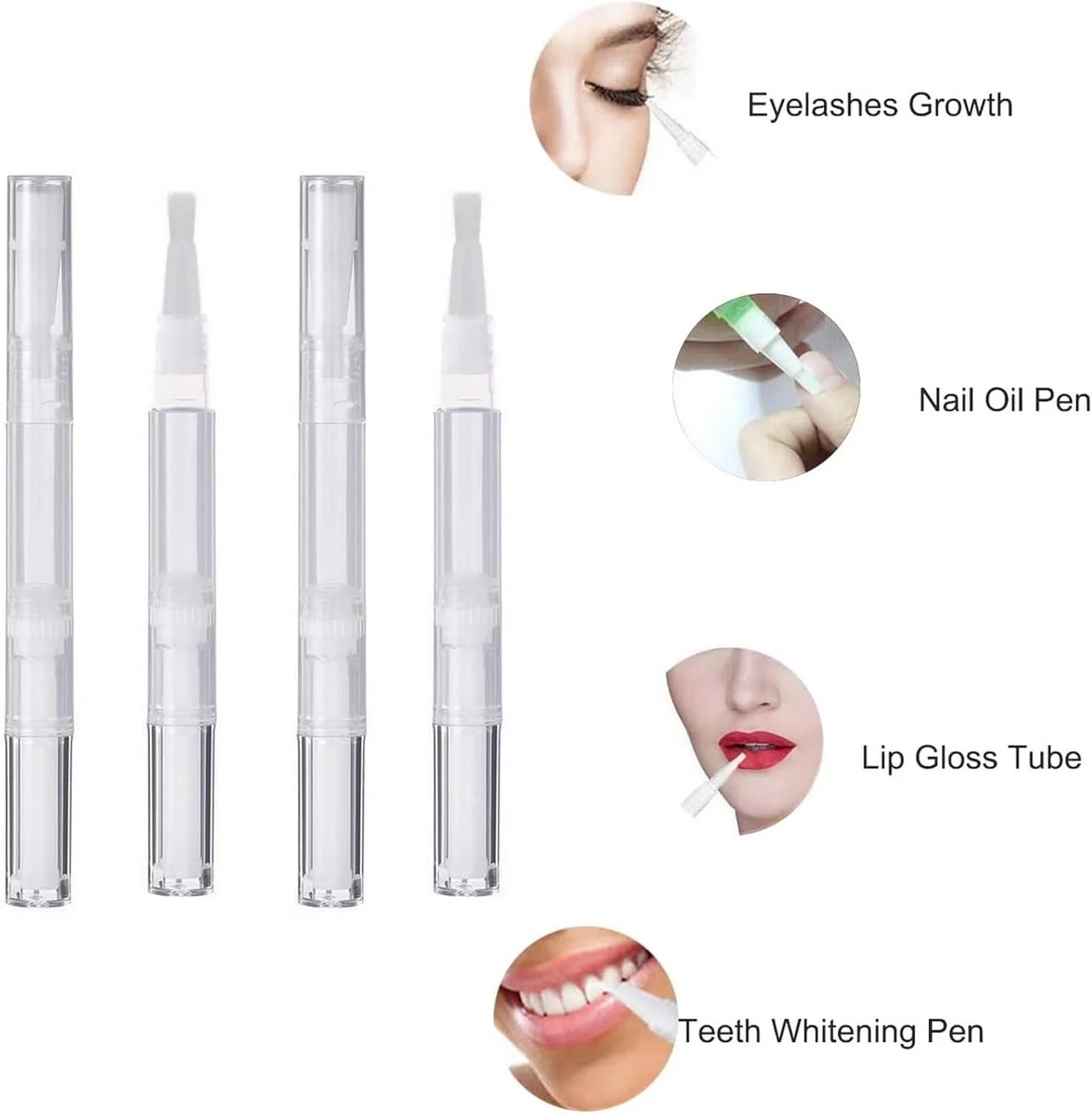 20 عدد قلم روغن ناخن شفاف VANANA با برس - قلم های خالی روغن کوتیکول برای براق کننده لب، مایع رشد مژه