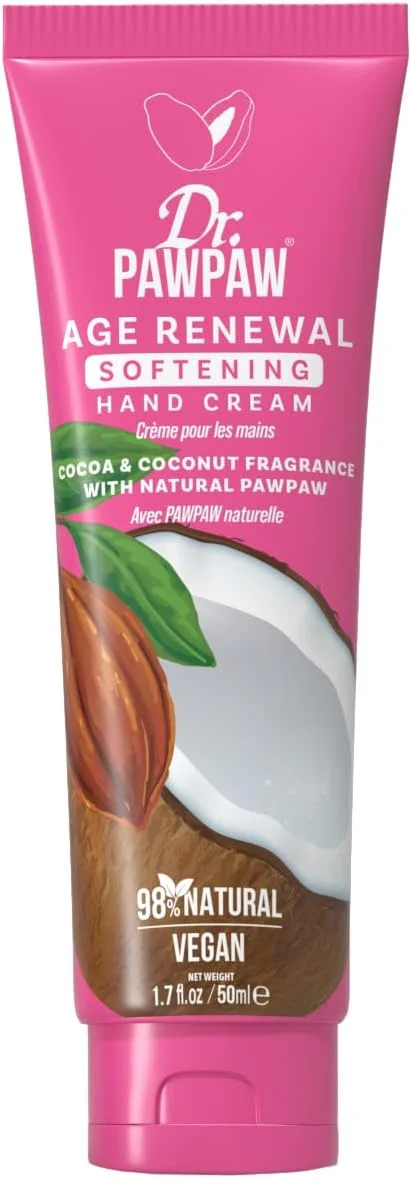کرم دست نارگیل و کاکائو Dr.PAWPAW، نرم کننده و مغذی برای دست، ناخن و کوتیکول، وگان و بدون تست حیوانی (50 میلی لیتر)