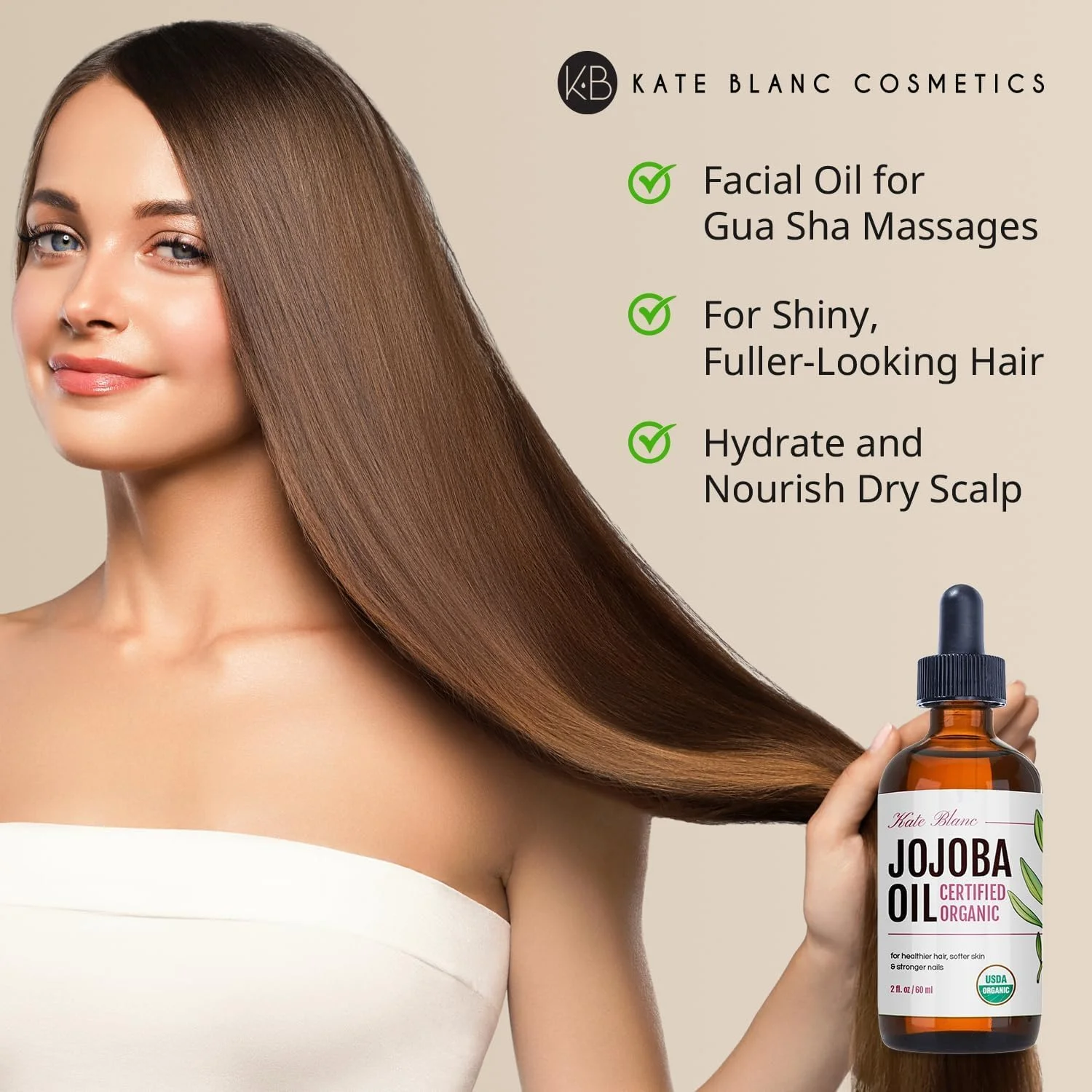 روغن جوجوبا (۵۹ میلی لیتر)، دارای گواهی ارگانیک USDA، ۱۰۰٪ خالص، پرس سرد، تصفیه نشده. موها را احیا می کند و به پوست ظاهری درخشان و جوان می بخشد. درمان عالی برای صورت، لب ها، کوتیکول ها، ترک های پوستی، ریش