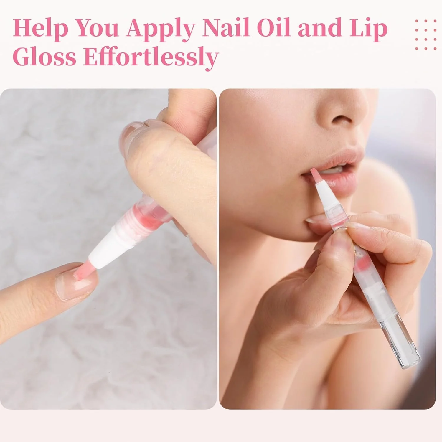 مجموعه ۵۰ عددی قلم روغن کوتیکول خالی ۳ میلی لیتری به همراه ۶۳ برچسب، قلم های پیچشی شفاف با نوک برس دار، قلم های خالی روغن ناخن، ظروف براق کننده لب آرایشی، لوله های مایع رشد مژه