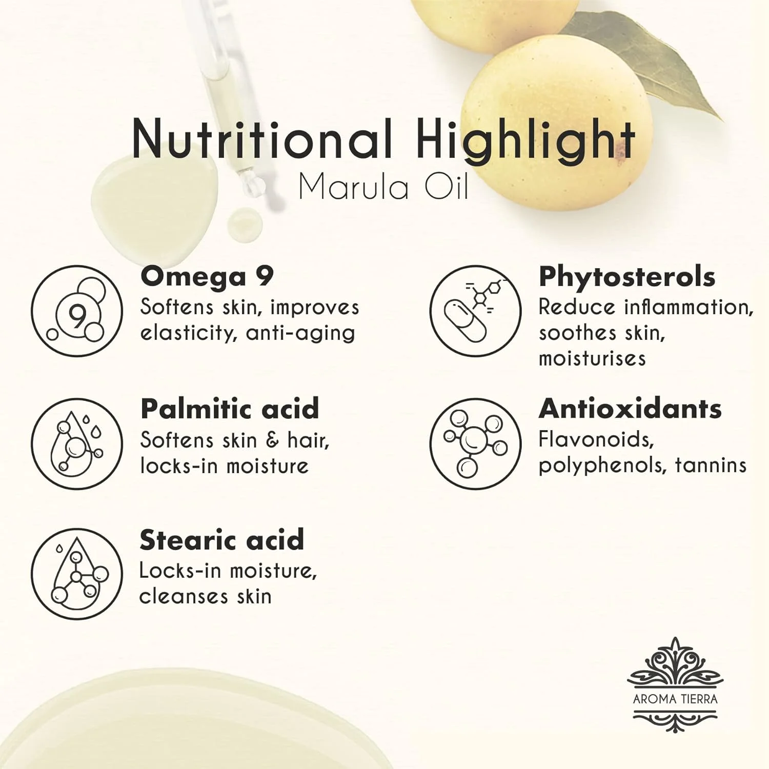 روغن مارولا ارگانیک آروما تیرا - ۱۰۰٪ خالص، ارگانیک و پرس سرد - برای صورت، پوست، مو، درخشندگی، جای زخم، ضد پیری - 30 میلی لیتر