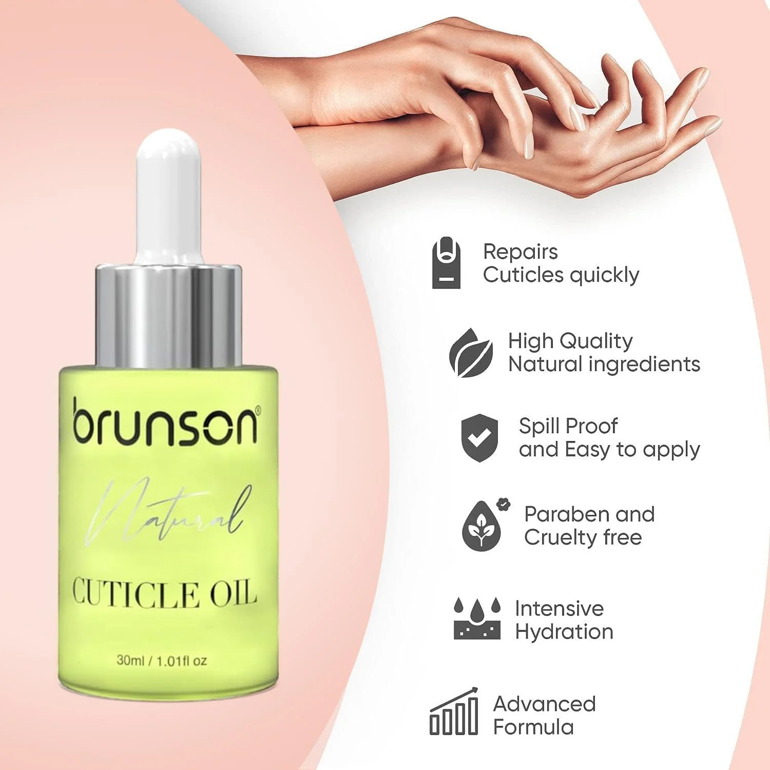 روغن کوتیکول و ناخن ویتامین ای ارگانیک برونسون (لیمو) - 100% خالص، طبیعی، پرس سرد، تصفیه نشده، مرطوب کننده و تقویت کننده ناخن و کوتیکول، روغن پوست خشک، ناخن و کوتیکول 30 میلی لیتر BCOAM