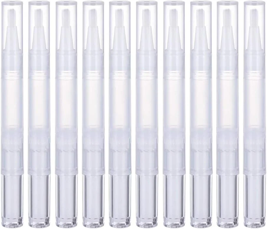 بسته 20 عددی قلم پیچشی روغن کوتیکول خالی 3 میلی لیتری با برس، قابل پر کردن مجدد، پخش کننده روغن های ضروری ناخن، ظروف براق کننده لب آرایشی، اپلیکاتورها، لوله مایع رشد مژه