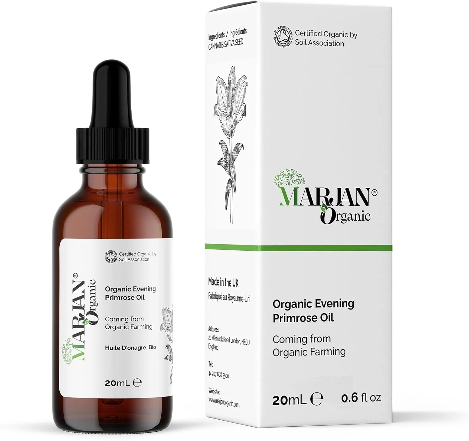 روغن گل مغربی 20 میلی لیتر - 100% ارگانیک، پرس سرد - 100% خالص، بکر، تصفیه نشده و بدون مواد شیمیایی - مرطوب کننده عالی صورت برای کنترل چربی - برای موهای خشک، موهای شکننده، پوست بالغ، پوست حساس