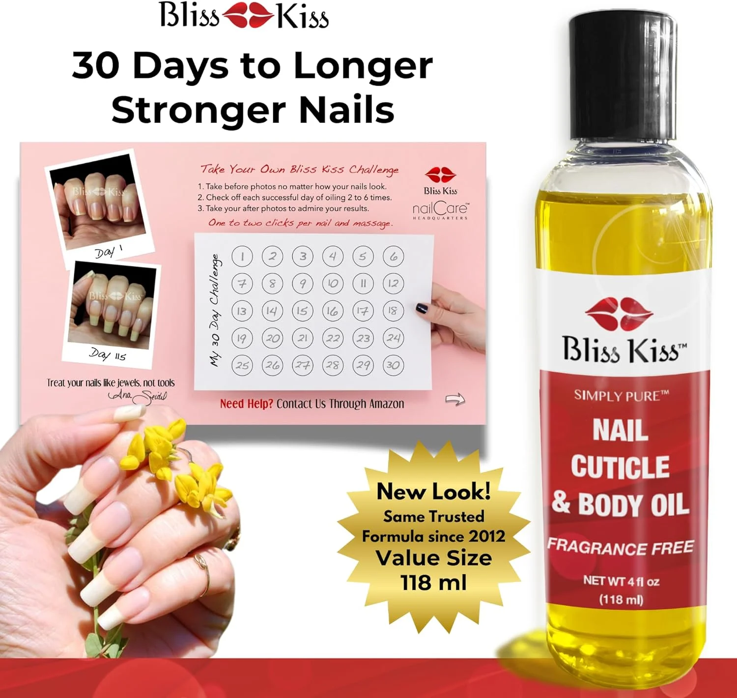 روغن کوتیکول و ناخن خالص Bliss Kiss Simply Pure - بطری 120 میلی لیتری - بدون عطر - بهترین قیمت