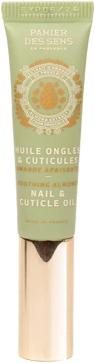 روغن ناخن و از بین برنده پوست اطراف ناخن Panier des Sens با رایحه بادام - ساخت فرانسه، قلم مراقبت از ناخن با اپلیکاتور کاربردی - 7.5 میلی لیتر