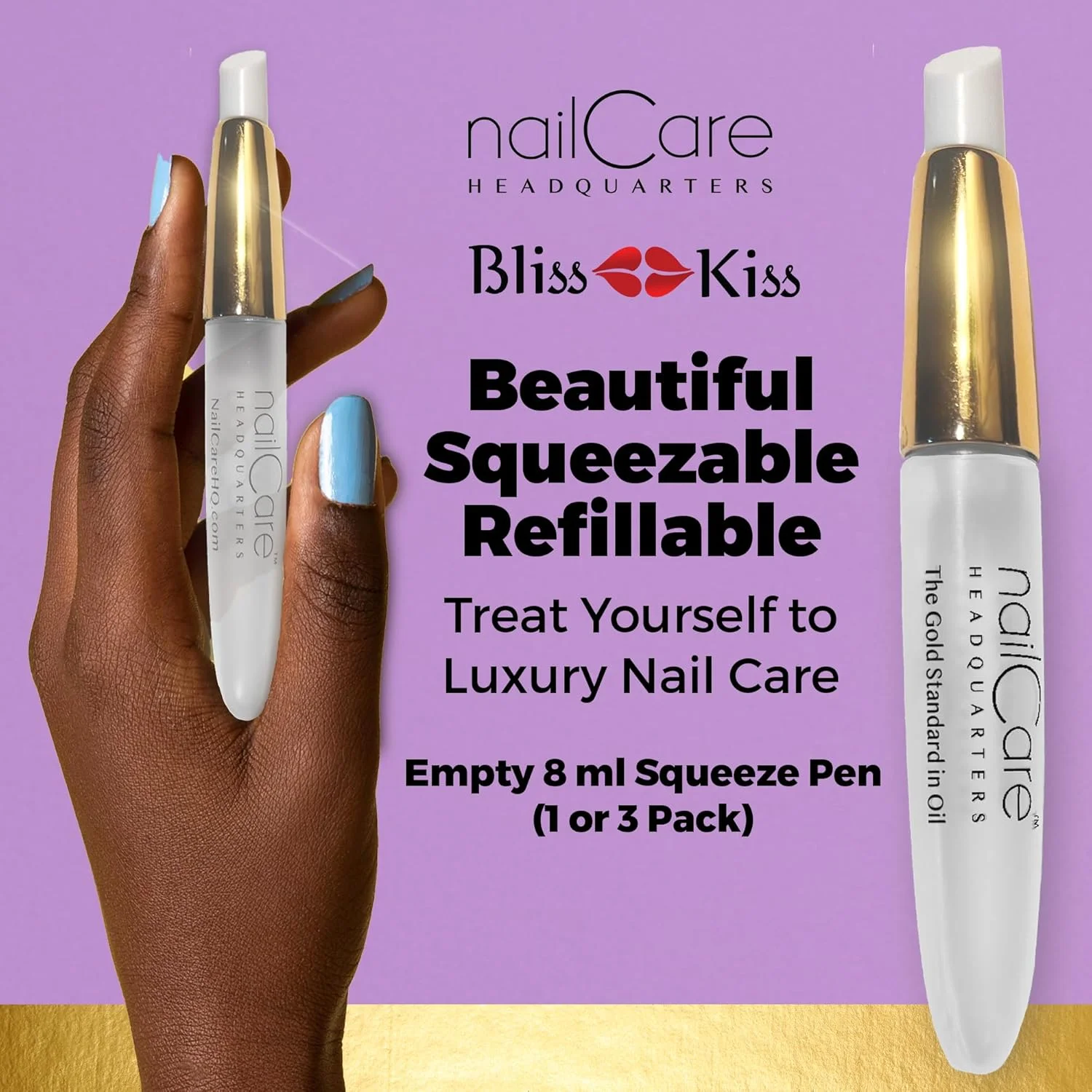 قلم کوتیکول خالی و قابل پر کردن، مناسب برای نگهداری روغن کوتیکول - تک درب طلایی قلم کوتیکول خالی و قابل پر کردن، مناسب برای نگهداری روغن کوتیکول - تک درب طلایی