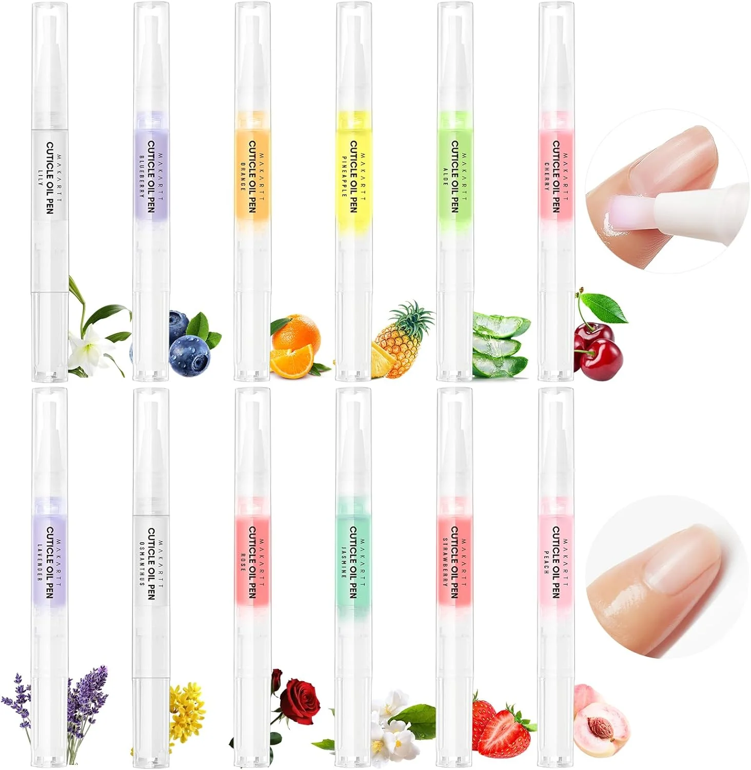 روغن کوتیکول قلمی 12 عددی: روغن ناخن برای مراقبت از ناخن با مواد طبیعی برای مرطوب کردن و ترمیم ناخن های ترک خورده و خشک، لوازم جانبی هنری برای مانیکور و پدیکور، استفاده در سالن خانگی