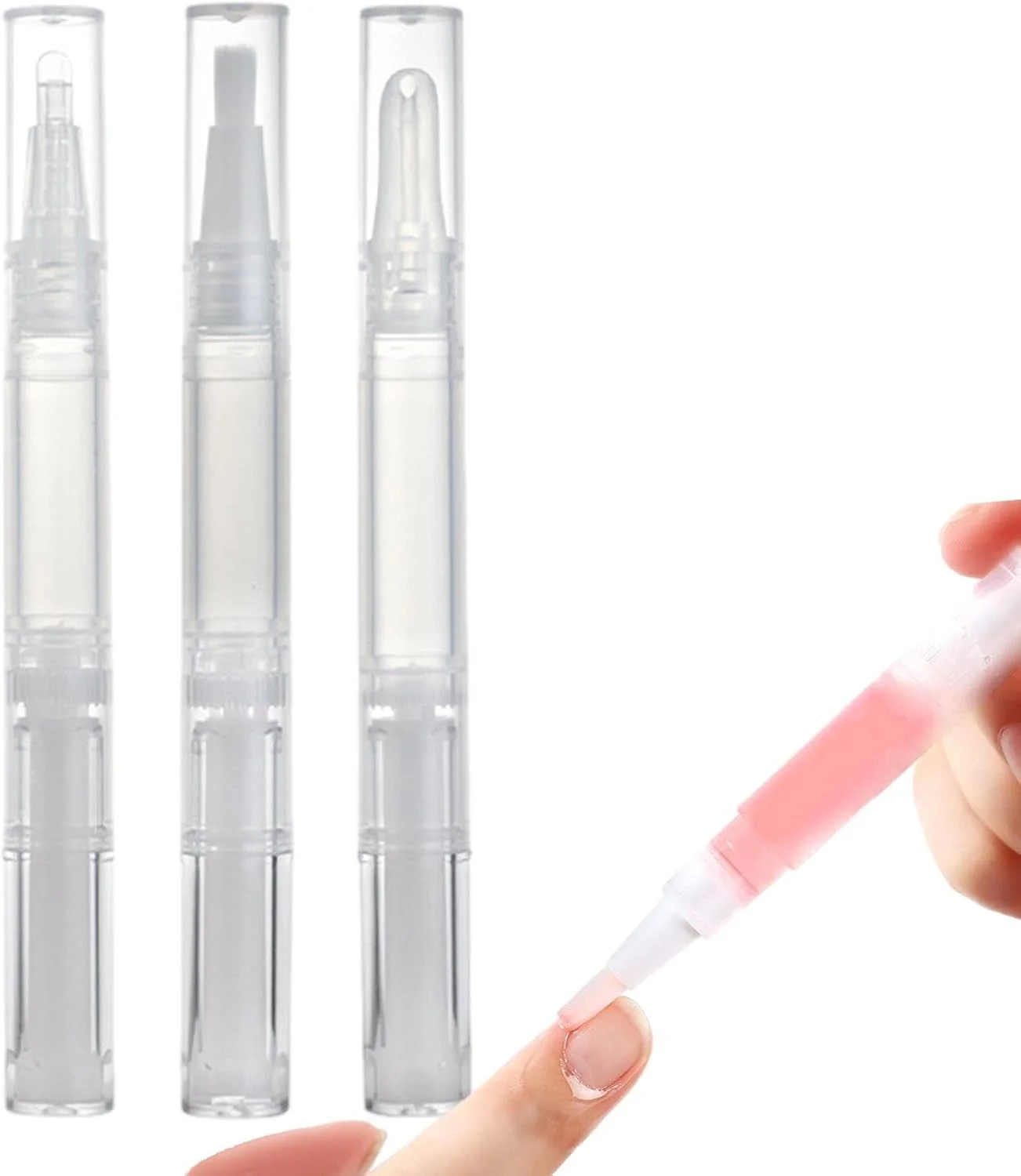 قلم روغن ناخن، قلم پیچشی روغن کوتیکول ناخن | قلم روغن ناخن کوتیکول خالی قابل حمل با برس، ظرف لوازم آرایشی برای روغن انگشت لاک ناخن فونداسیون مایع