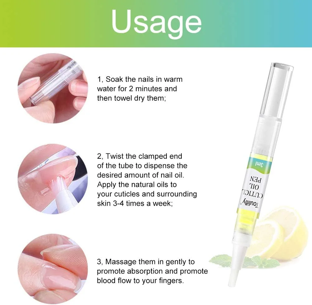 قلم روغن کوتیکول Cherioll، روغن احیا کننده کوتیکول، قلم روغن تغذیه ناخن، قلم نرم کننده ابزار مانیکور درمان روغن ناخن، تقویت کننده کوتیکول و ناخن (4 عدد)