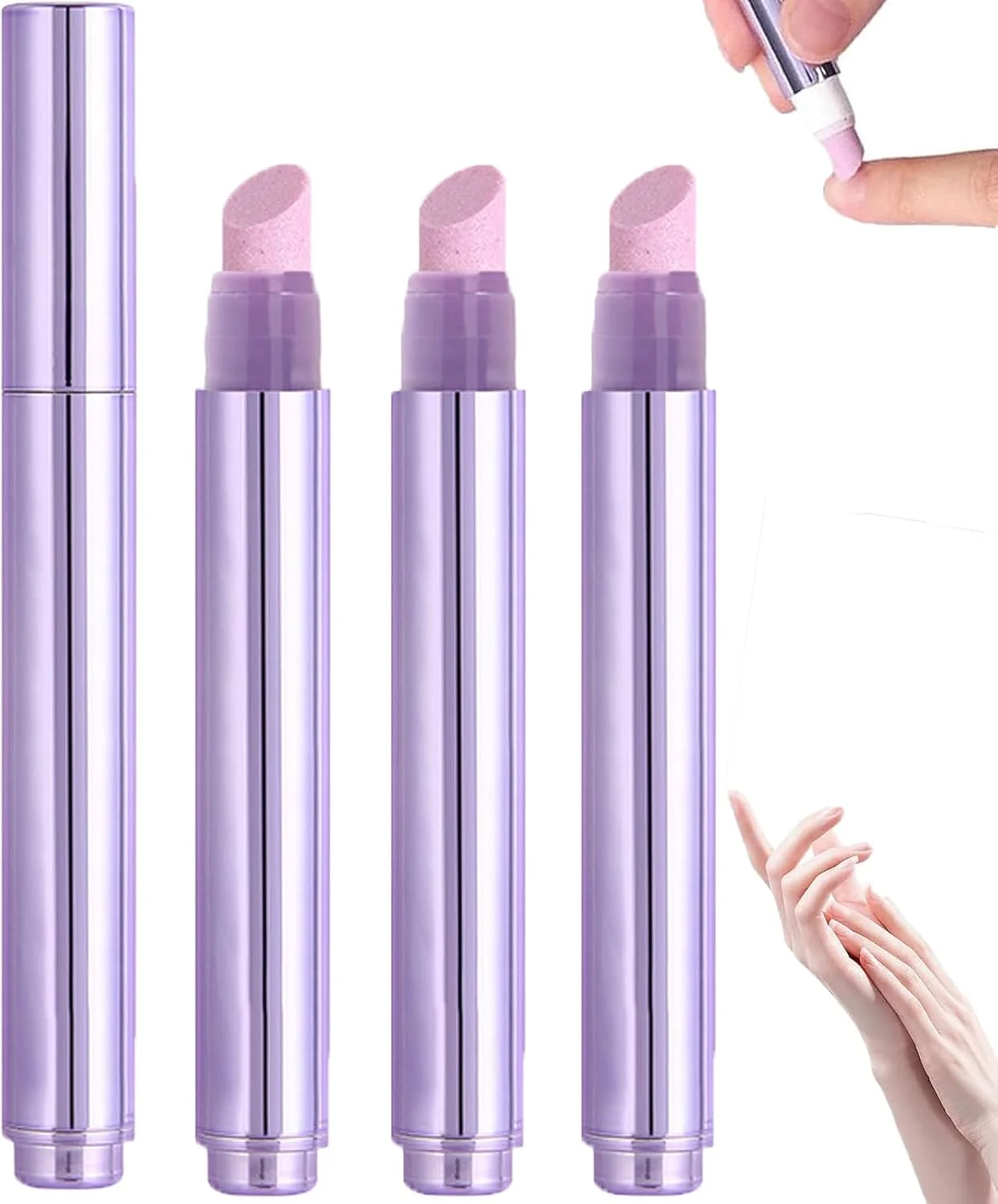 قلم مراقبت از ناخن 3 در 1 ارتقا یافته، قلم روغن ناخن با نوک سرامیکی برای پوست های آویزان، ناخن های خشک و آسیب دیده، مرطوب کننده، تقویت کننده و روشن کننده ناخن (3 عدد)