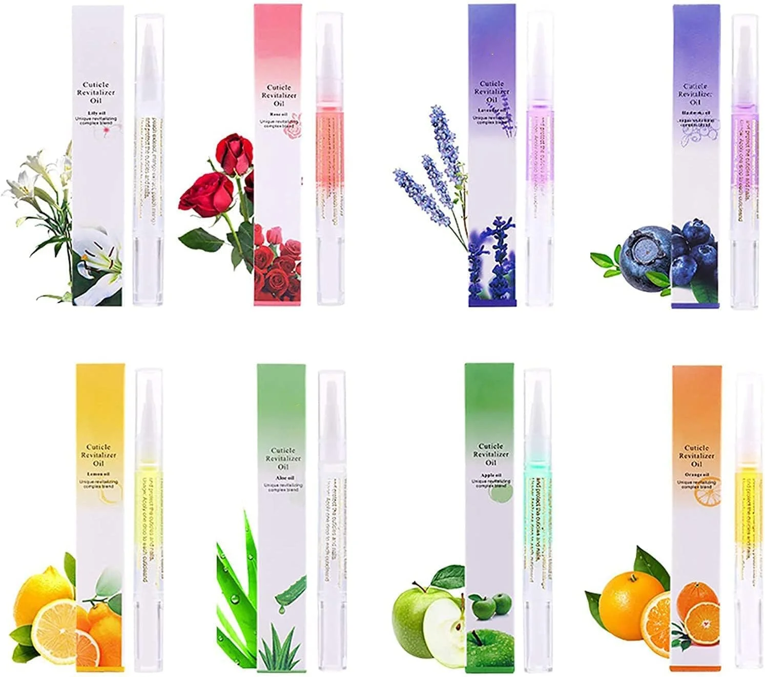 مجموعه ۸ عددی قلم روغن کوتیکول، قلم احیا کننده کوتیکول با برس نرم، روغن کوتیکول برای مرطوب کردن و درمان ناخن، ترمیم کوتیکول، ۸ رایحه میوه ای مجموعه ۸ عددی قلم روغن کوتیکول، قلم احیا کننده کوتیکول با برس نرم، روغن کوتیکول برای مرطوب کردن و درمان ناخن، ترمیم کوتیکول، ۸ رایحه میوه ای