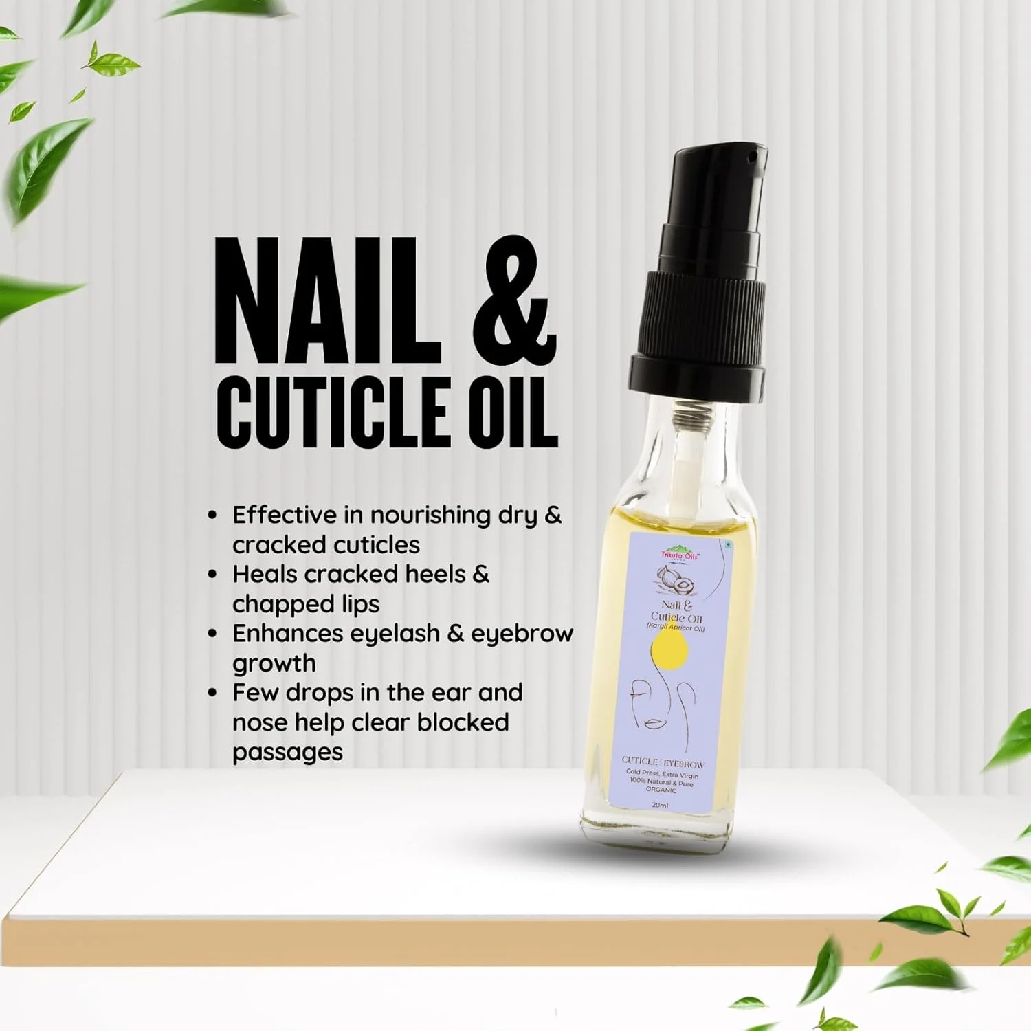 روغن زردآلو تریکوتا، جامو کارگیل | روغن مغذی ناخن و کوتیکول | ترمیم کننده کوتیکول های خشک، پاشنه های ترک خورده، لب های ترک خورده و تقویت کننده رشد مژه و ابرو | خالص و طبیعی | 20 میلی لیتر