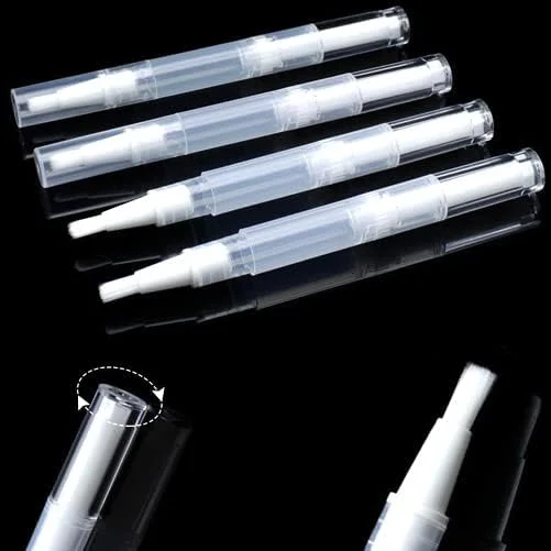 قلم روغن کوتیکول خالی برای پر کردن مجدد ناخن، لوله های براق کننده لب، برس، ظروف مایع کرم پودر، بسته 5 عددی