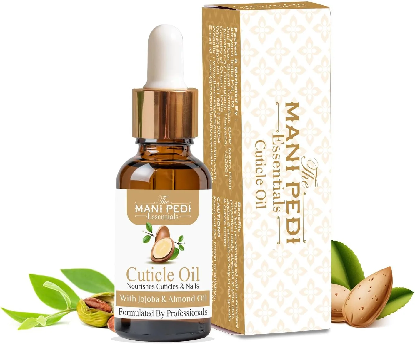 روغن کوتیکول ممتاز - 100% ارگانیک با جوجوبا و بادام - درمان ناخن ساخت هند برای رشد، استحکام و ترمیم - نرم کننده کوتیکول، مغذی ناخن - 30 میلی لیتر