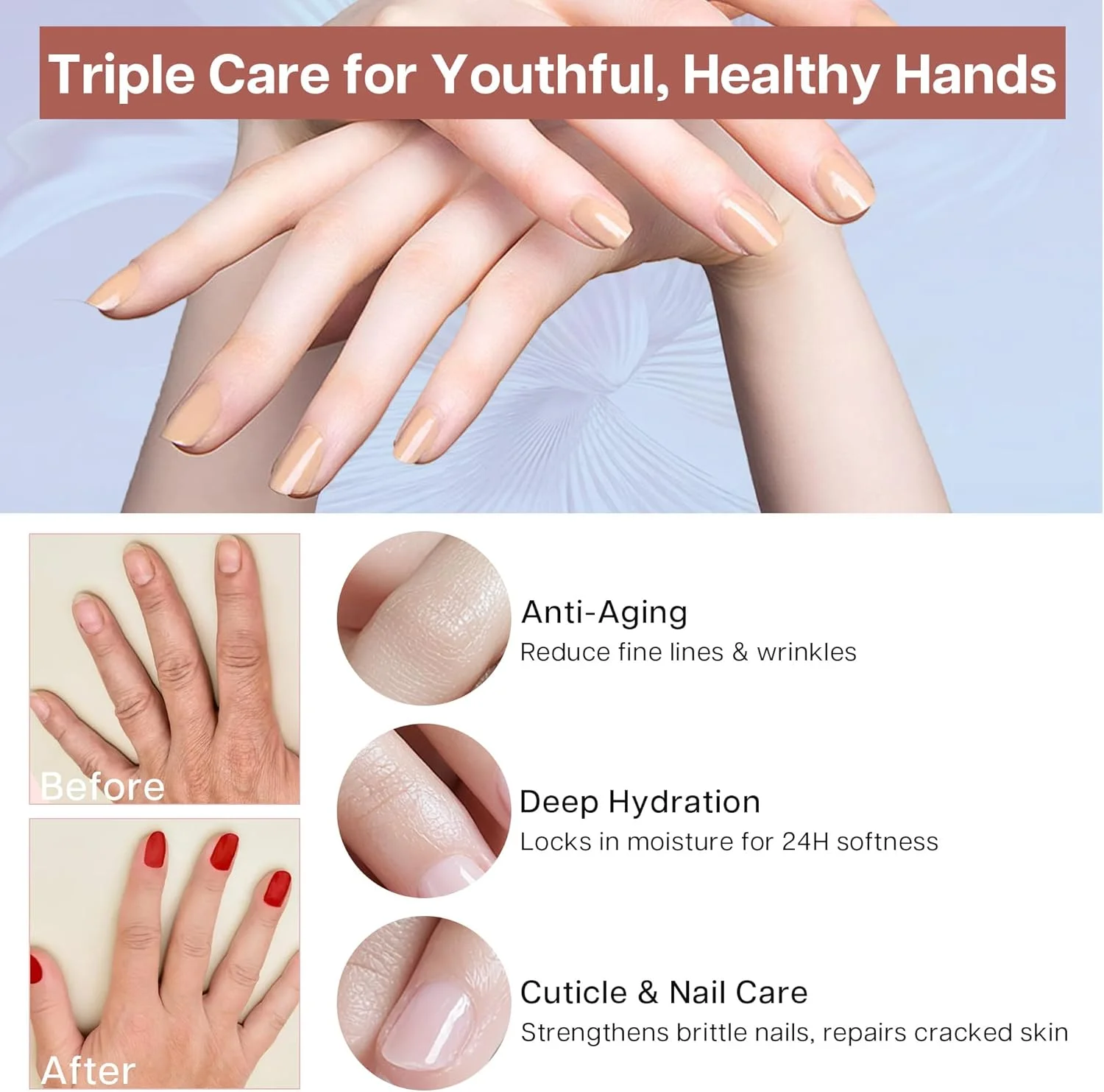 کرم دست ضد پیری رتینول با کلاژن و شی باتر - کرم مرطوب کننده دست و کوتیکول برای پوستی نرم و جوان، 50 گرم کرم دست ضد پیری رتینول با کلاژن و شی باتر - کرم مرطوب کننده دست و کوتیکول برای پوستی نرم و جوان، 50 گرم