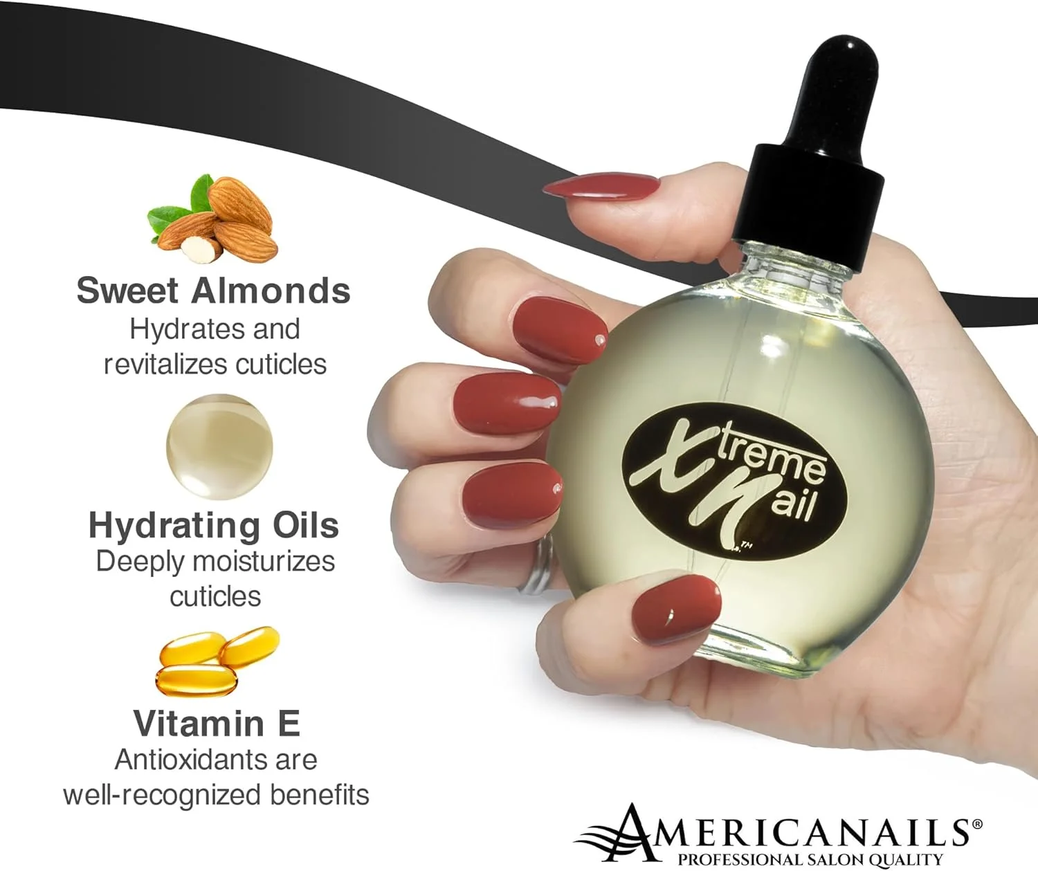 روغن کوتیکول ناخن اکستریم امریکن نیلز - روغن آبرسان و معطر برای ناخن های زیبا - ترمیم و نرم کننده کوتیکول ها - غنی شده با ویتامین E - بادام شیرین، 75 میلی لیتر روغن کوتیکول ناخن اکستریم امریکن نیلز - روغن آبرسان و معطر برای ناخن های زیبا - ترمیم و نرم کننده کوتیکول ها - غنی شده با ویتامین E - بادام شیرین، 75 میلی لیتر