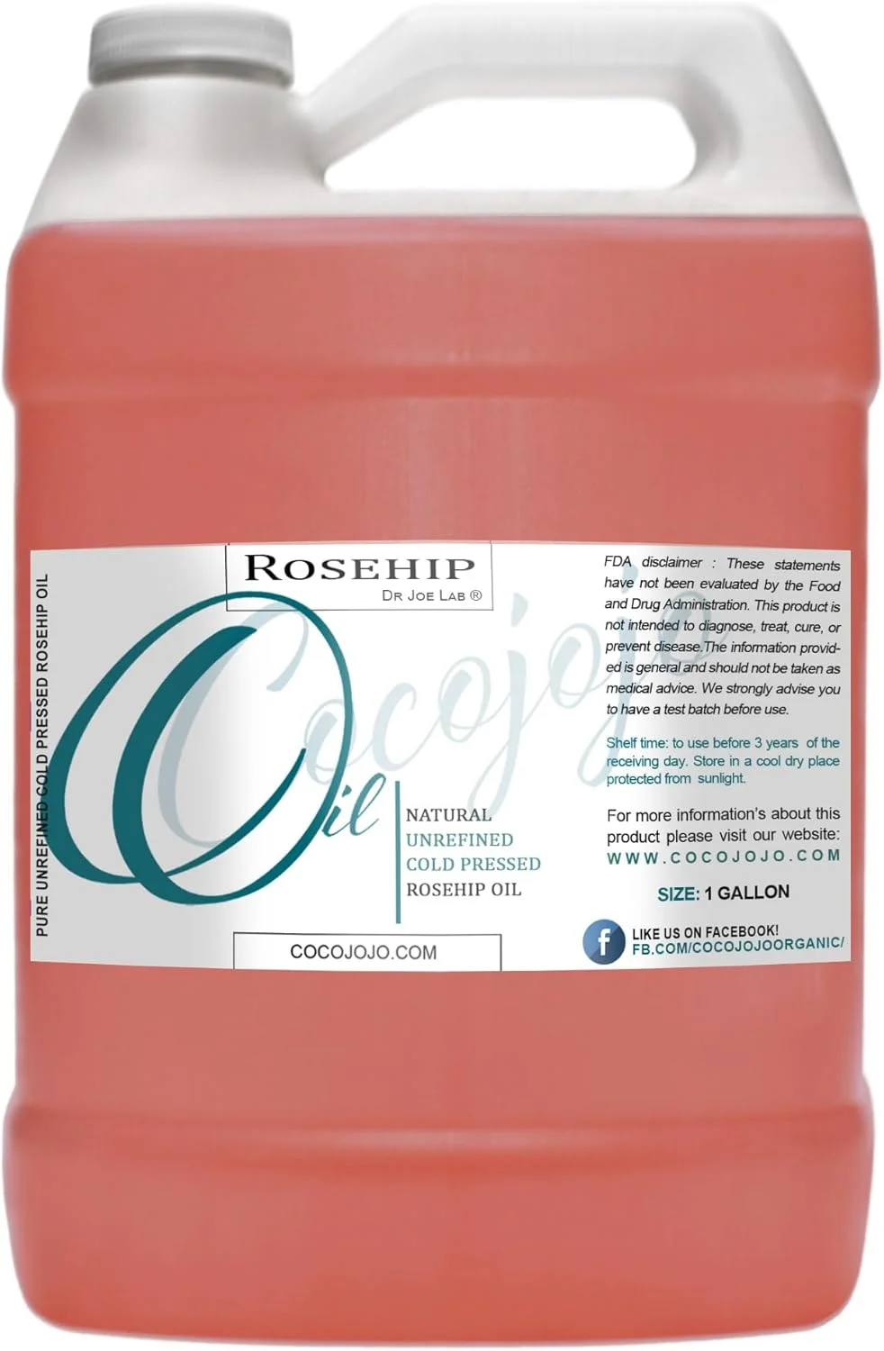 روغن گل رز - 100% خالص تصفیه نشده پرس سرد، کاملا طبیعی، غیر تراریخته، روغن حامل عمده برای مو، کوتیکول ها، پوست سر، پوست صورت، ناخن ها، بدن - 3785 میلی لیتر - درجه ممتاز A، آبرسان و مغذی