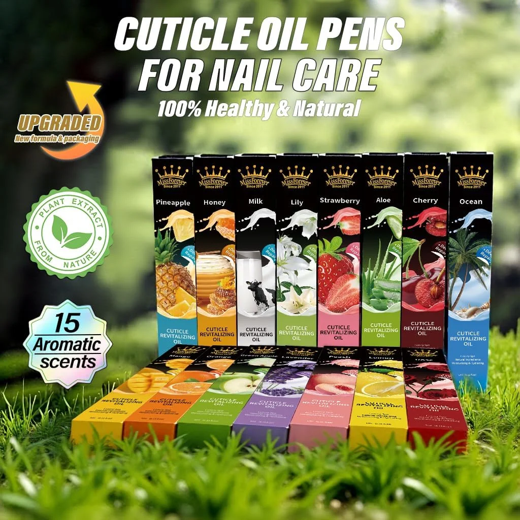 بسته ۱۴+۱ عددی قلم روغن کوتیکول، قلم روغن ناخن با برس، رایحه ملایم و طبیعی، ۵ میلی لیتر در هر ظرف، نرم کننده و مراقبت از کوتیکول های خشک بسته ۱۴+۱ عددی قلم روغن کوتیکول، قلم روغن ناخن با برس، رایحه ملایم و طبیعی، ۵ میلی لیتر در هر ظرف، نرم کننده و مراقبت از کوتیکول های خشک