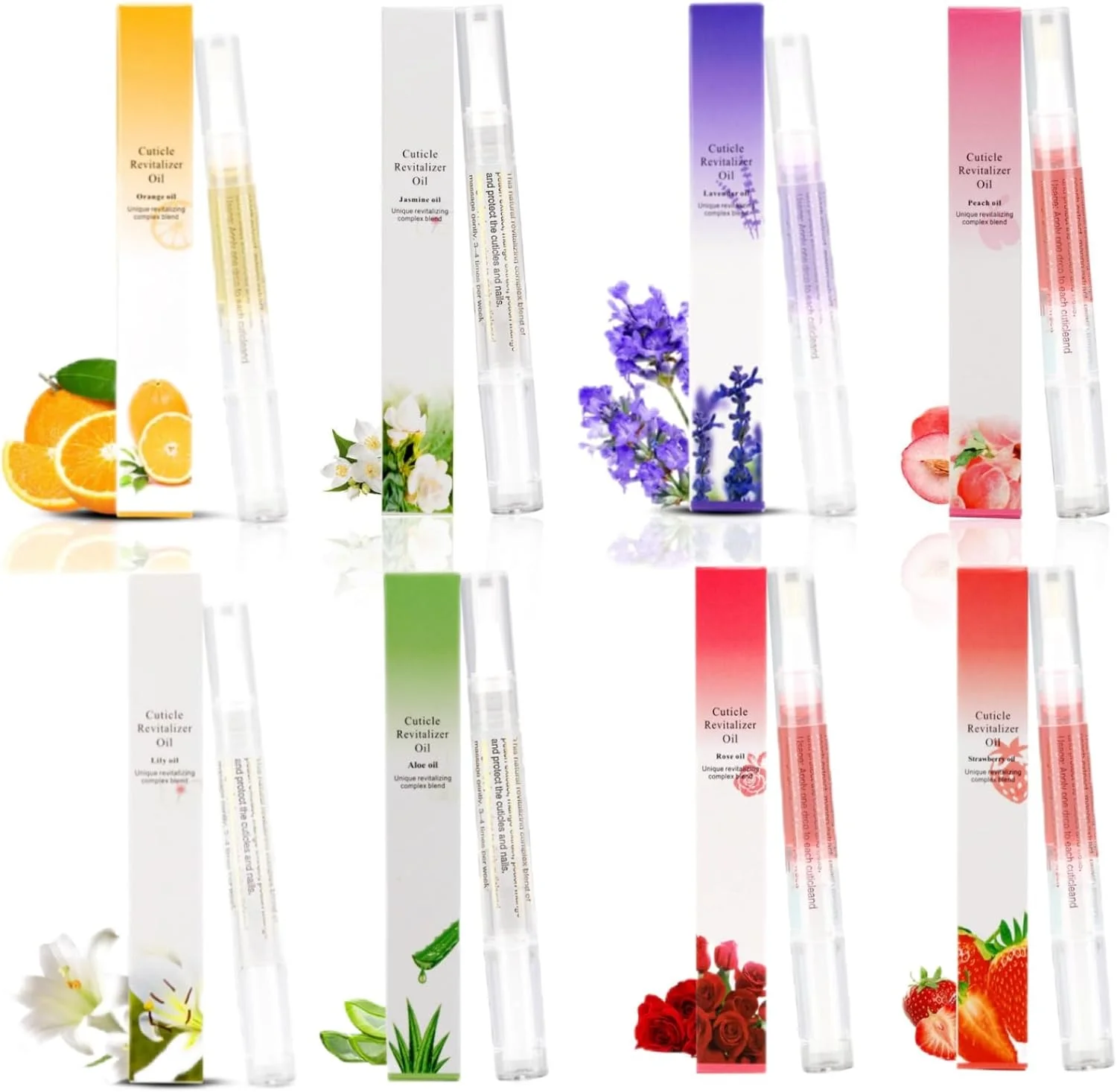 مجموعه ۸ عددی قلم روغن کوتیکول احیا کننده - قلم های حاوی مواد ملایم برای ناخن ها. ایده آل برای مانیکور ژلی، پدیکور و درمان های طراحی ناخن (میکس)
