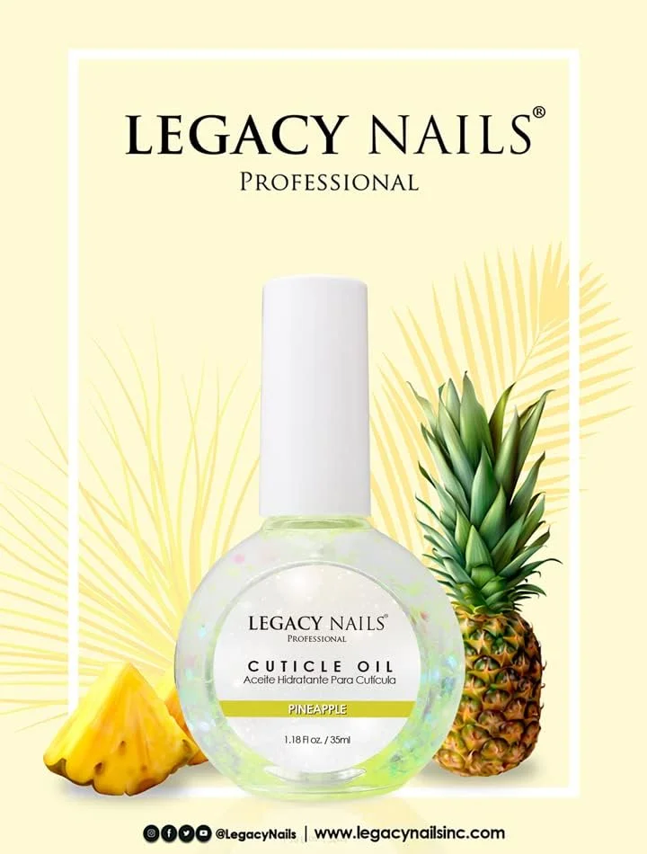 روغن کوتیکول آناناس آبرسان حرفه ای Legacy Nails - نرم کننده، مغذی و محافظت از کوتیکول ها در برابر شکستگی، خشکی و پوسته پوسته شدن روغن کوتیکول آناناس آبرسان حرفه ای Legacy Nails - نرم کننده، مغذی و محافظت از کوتیکول ها در برابر شکستگی، خشکی و پوسته پوسته شدن