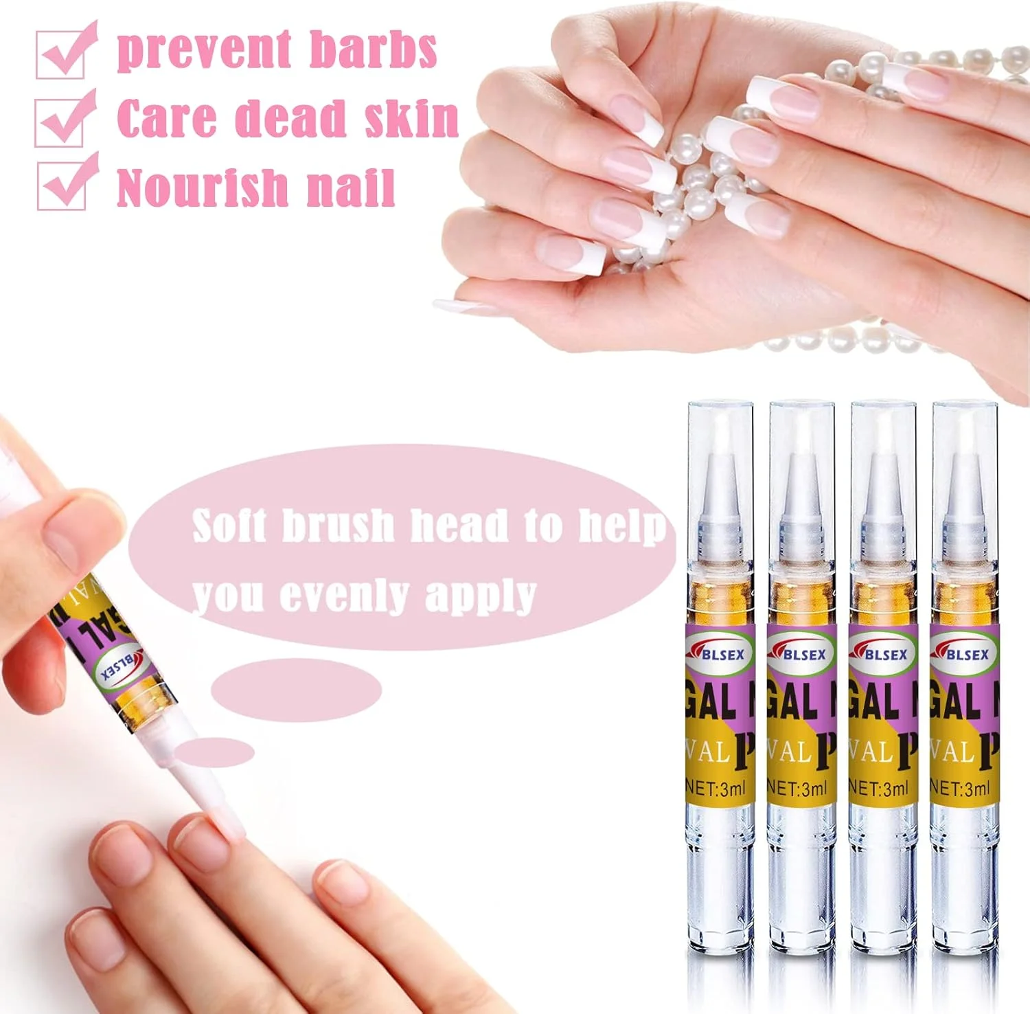 روغن کوتیکول ناخن، قلم های روغن تغذیه کننده، قلم های روغن کوتیکول برای مراقبت از ناخن، قلم روغن احیا کننده کوتیکول با برس نرم، روغن ناخن برای جلوگیری از ترک خوردن و خشکی ناخن