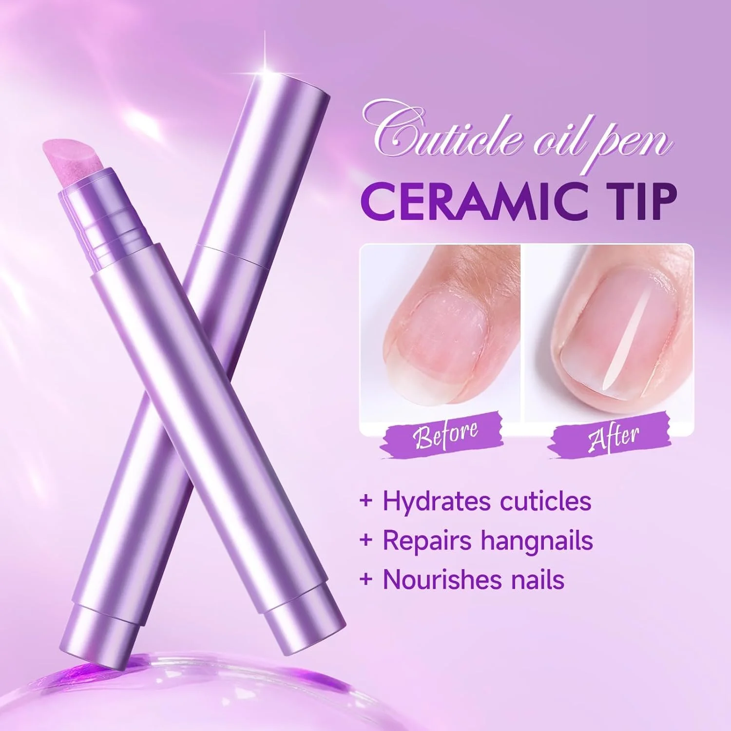 قلم روغن کوتیکول 3 در 1 با سرامیک، درمان کوتیکول برای ناخن های خشک و آسیب دیده، قلم از بین برنده کوتیکول ناخن قلم روغن کوتیکول 3 در 1 با سرامیک، درمان کوتیکول برای ناخن های خشک و آسیب دیده، قلم از بین برنده کوتیکول ناخن