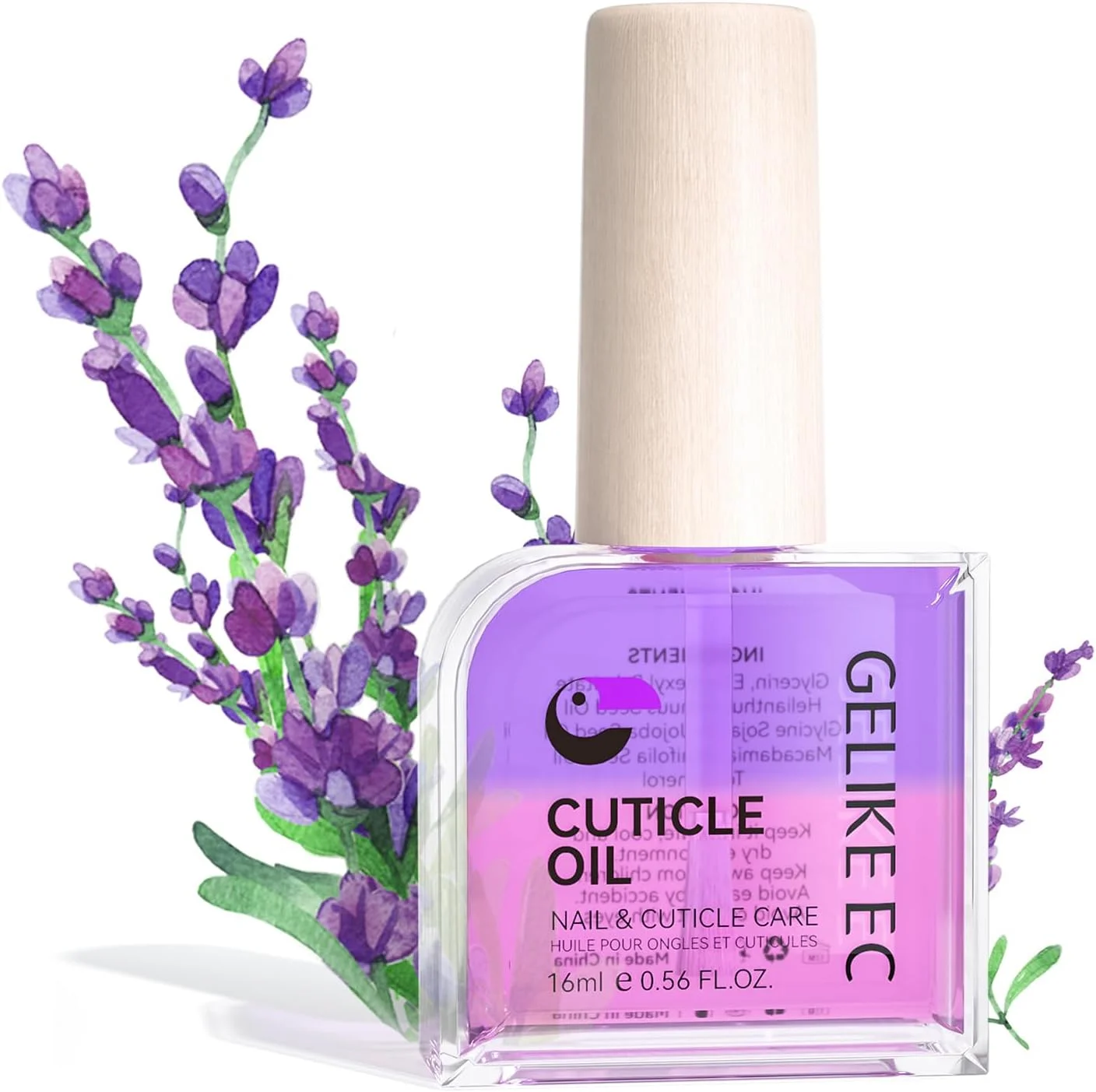 روغن کوتیکول ناخن ژلیک ایی سی: مراقبت از ناخن ها و کوتیکول ها، روغن ناخن برای مراقبت از ناخن با روغن های ارگانیک و ویتامین ای، وگان، صاف و تقویت کننده، مغذی برای ناخن ها 16 میلی لیتر، اسطوخودوس