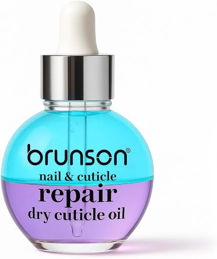 روغن ترمیم ناخن و کوتیکول برونسون، 30 میلی لیتر - روغن کوتیکول آبرسان و مغذی دو لایه با ویتامین E - روغن کوتیکول با کیفیت سالن برای ناخن های خشک و شکننده و رشد ناخن - جذب سریع و غیر چرب