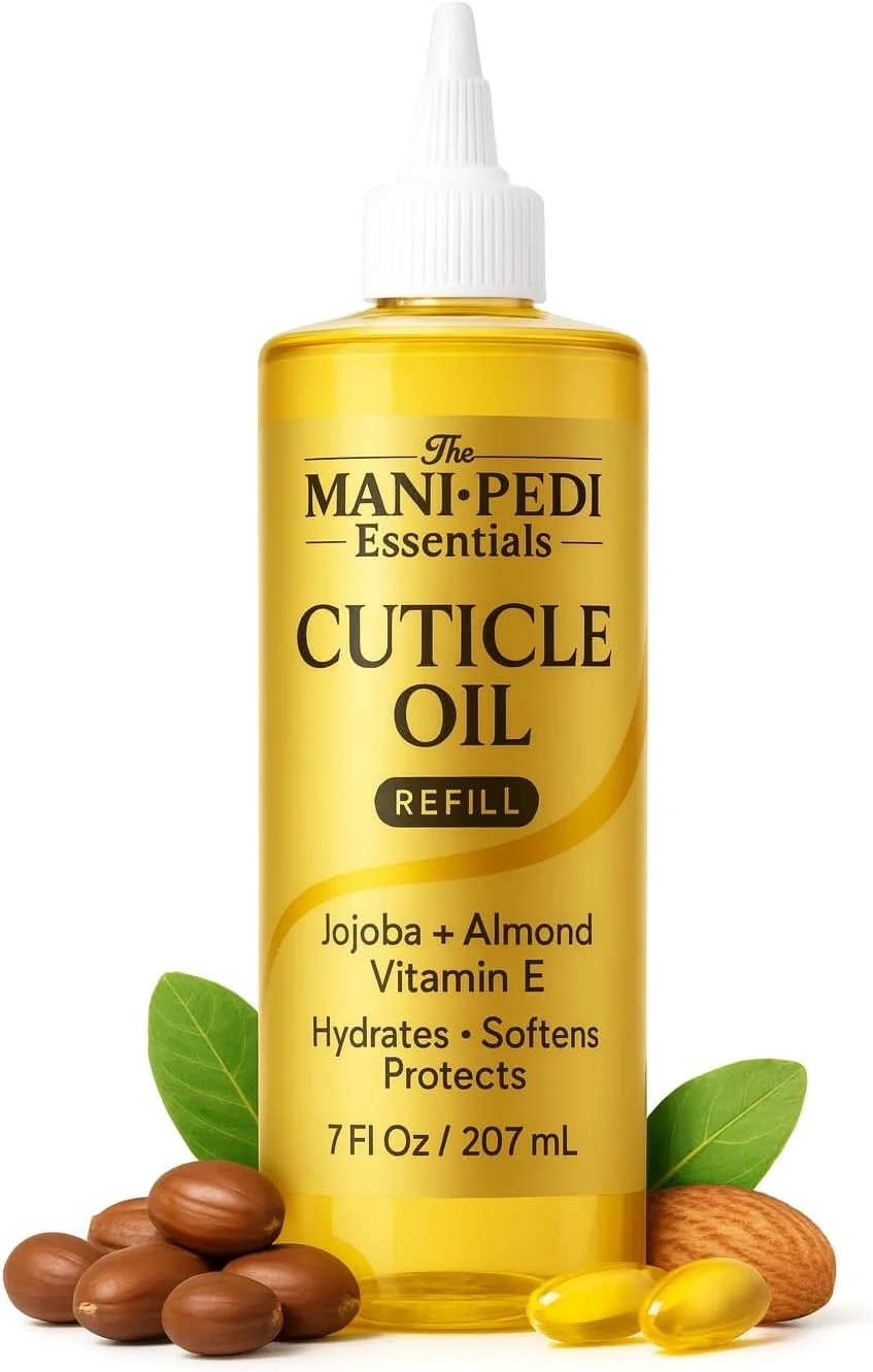 روغن کوتیکول حرفه ای با نازل مخصوص برای پر کردن آسان - 7 اونس مایع. غنی شده با روغن جوجوبا، ویتامین E و روغن بادام شیرین. انتخاب متخصصین مانیکور برای ناخن ها و کوتیکول های سالم و تغذیه شده