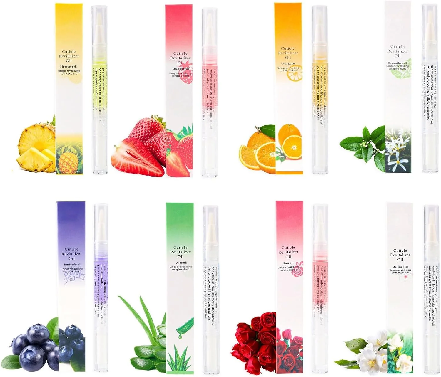 قلم روغن ناخن Kiuiom، روغن کوتیکول، قلم مراقبت از ناخن، 8 عدد قلم روغن کوتیکول روغن تغذیه ناخن روغن ترمیم ناخن روغن احیا کننده کوتیکول قلم مراقبت از ناخن روغن مراقبت از ناخن