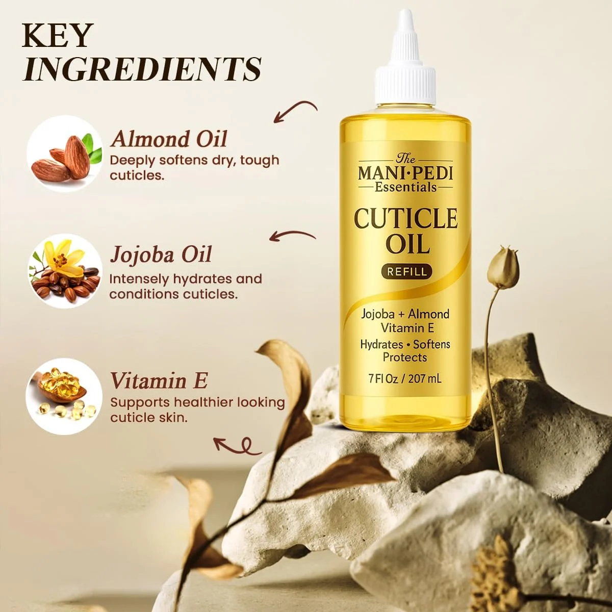 روغن کوتیکول حرفه ای با نازل مخصوص برای پر کردن آسان - 7 اونس مایع. غنی شده با روغن جوجوبا، ویتامین E و روغن بادام شیرین. انتخاب متخصصین مانیکور برای ناخن ها و کوتیکول های سالم و تغذیه شده روغن کوتیکول حرفه ای با نازل مخصوص برای پر کردن آسان - 7 اونس مایع. غنی شده با روغن جوجوبا، ویتامین E و روغن بادام شیرین. انتخاب متخصصین مانیکور برای ناخن ها و کوتیکول های سالم و تغذیه شده