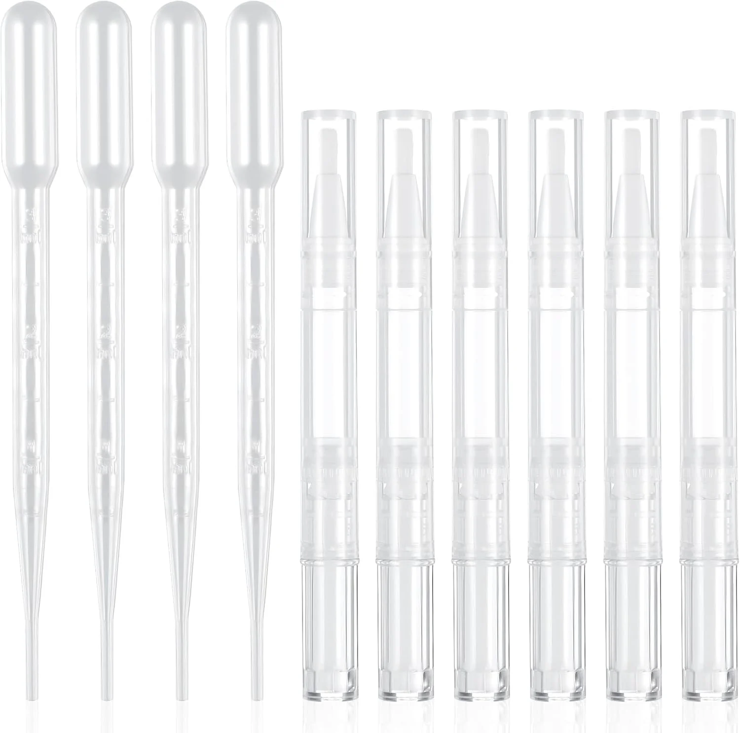 ست ۶ عددی قلم روغن کوتیکول ۳ میلی لیتری قابل پر کردن مجدد با ۴ عدد پیپت انتقال، قلم روغن ناخن برای ساخت روغن لب ناخن و رشد مژه ست ۶ عددی قلم روغن کوتیکول ۳ میلی لیتری قابل پر کردن مجدد با ۴ عدد پیپت انتقال، قلم روغن ناخن برای ساخت روغن لب ناخن و رشد مژه